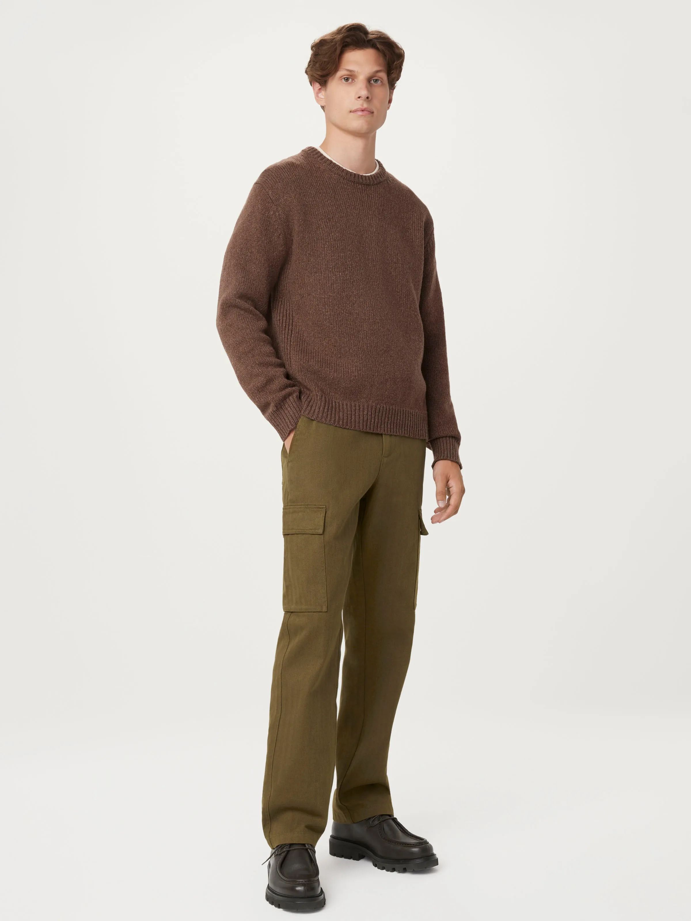 The Joey Cargo Pant in Olive sold by Frank & Oak