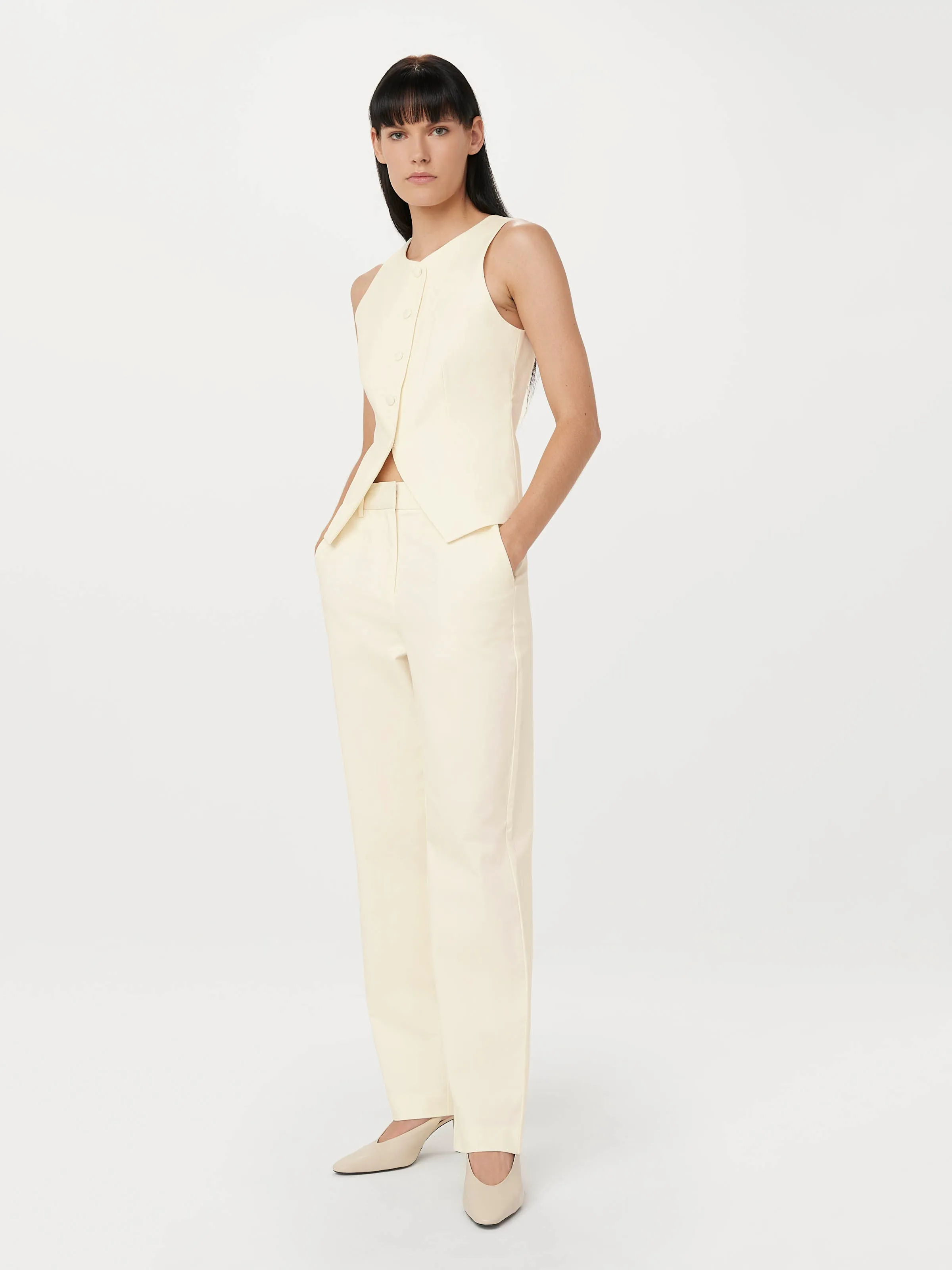 The Button Up Vest in Cream sold by Frank & Oak product image thumbnail 2