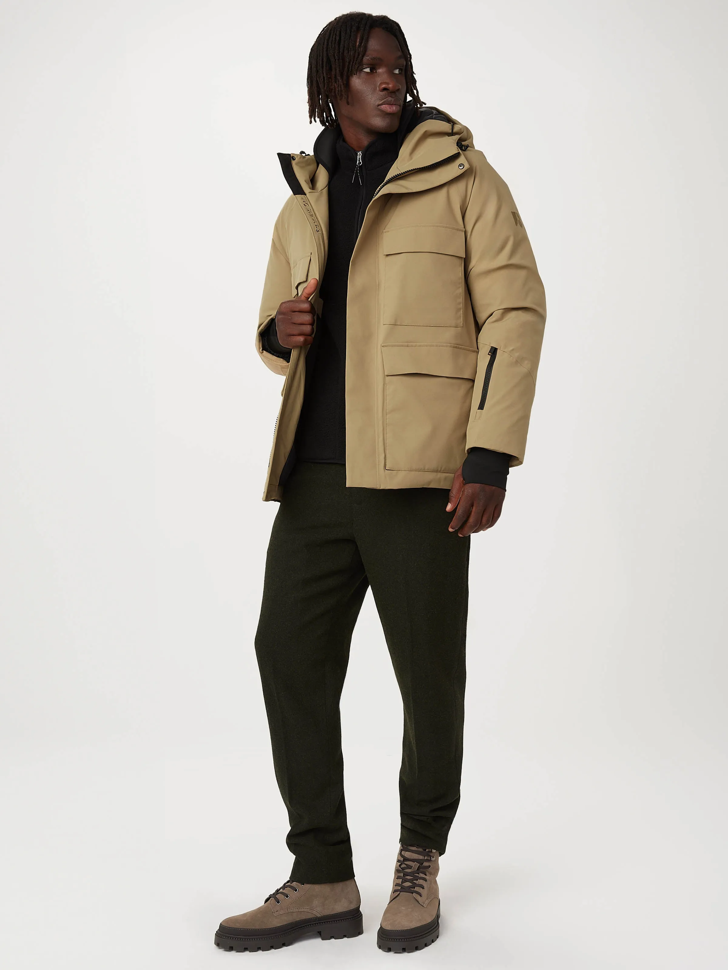 The Capital Field Parka in Deep Spelt sold by Frank & Oak