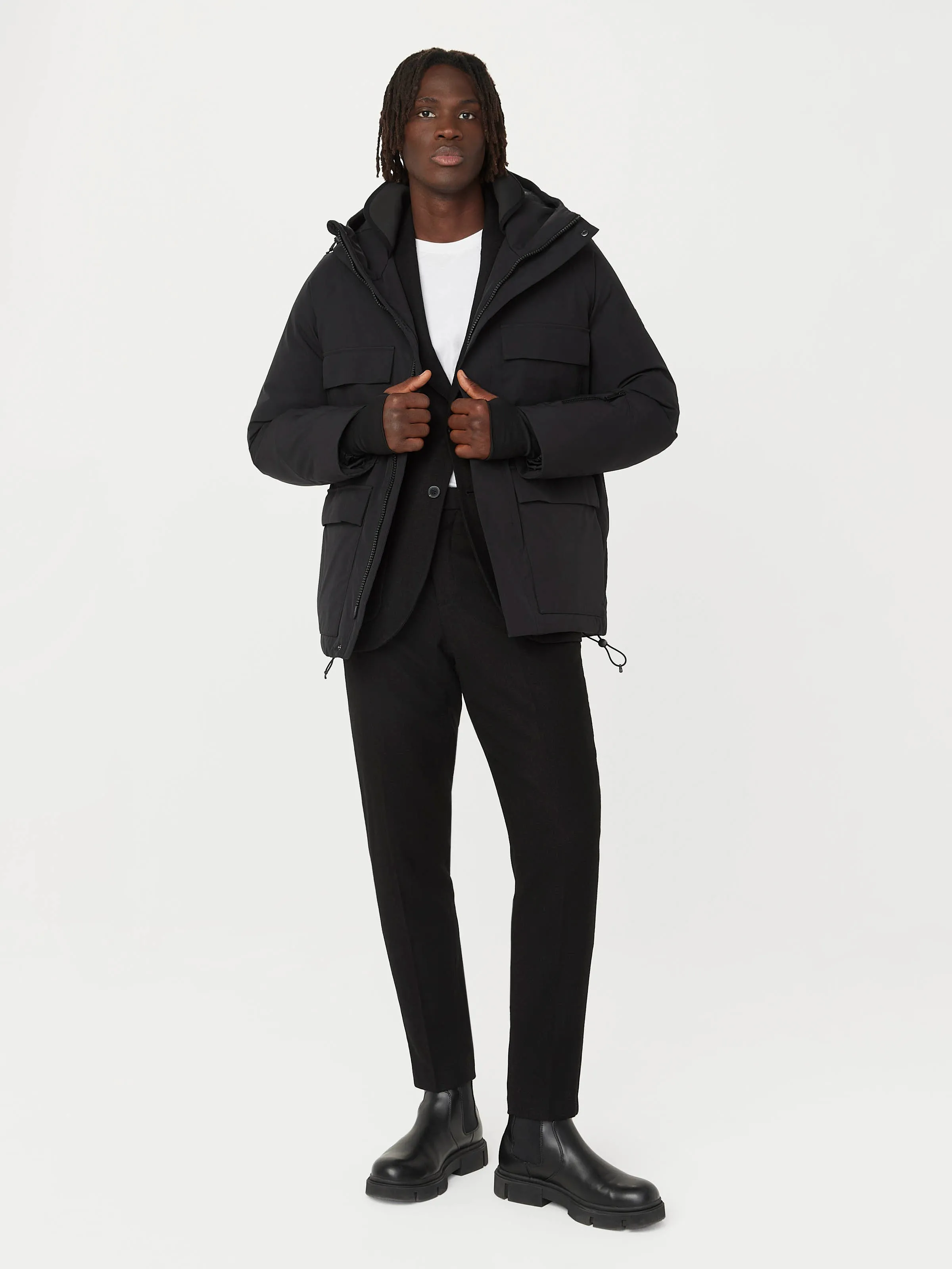 The Capital Field Parka in Black sold by Frank & Oak