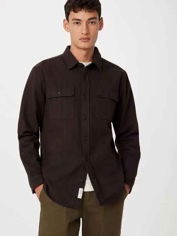 The Heavy Flannel Shirt in Espresso sold by Frank & Oak