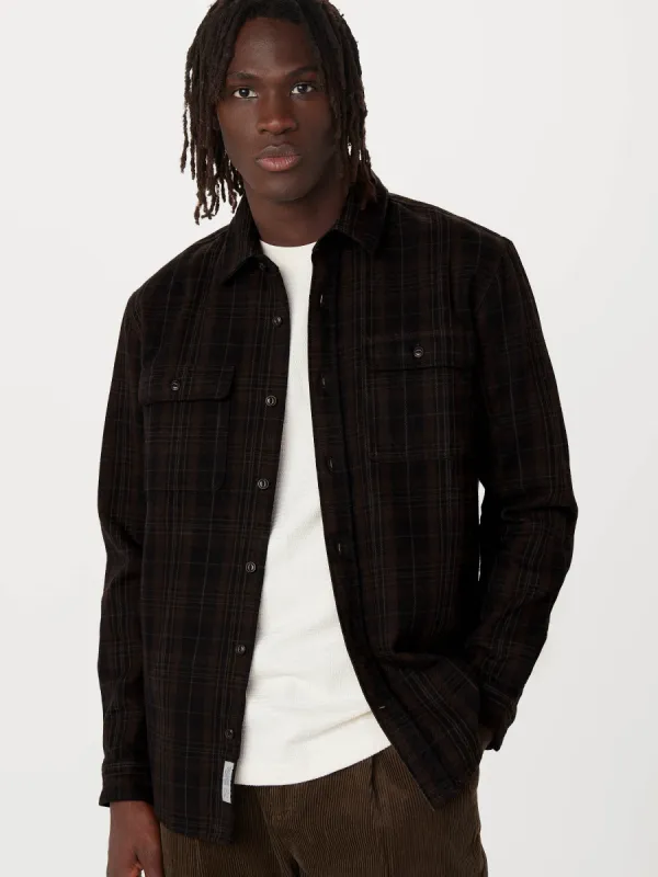 The Heavy Flannel Shirt in Deep Blue sold by Frank & Oak