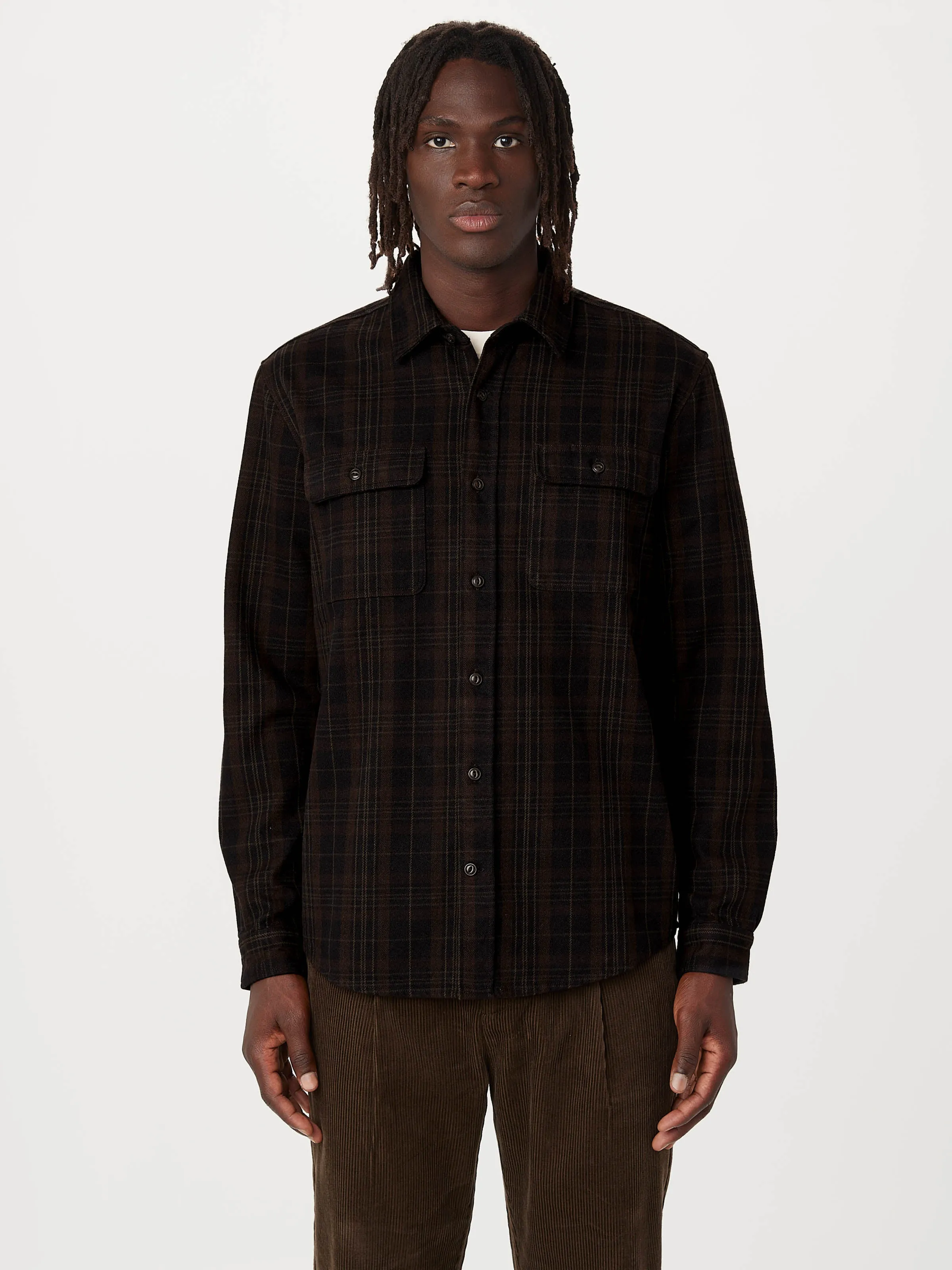 The Heavy Flannel Shirt in Deep Blue sold by Frank & Oak product image thumbnail 3