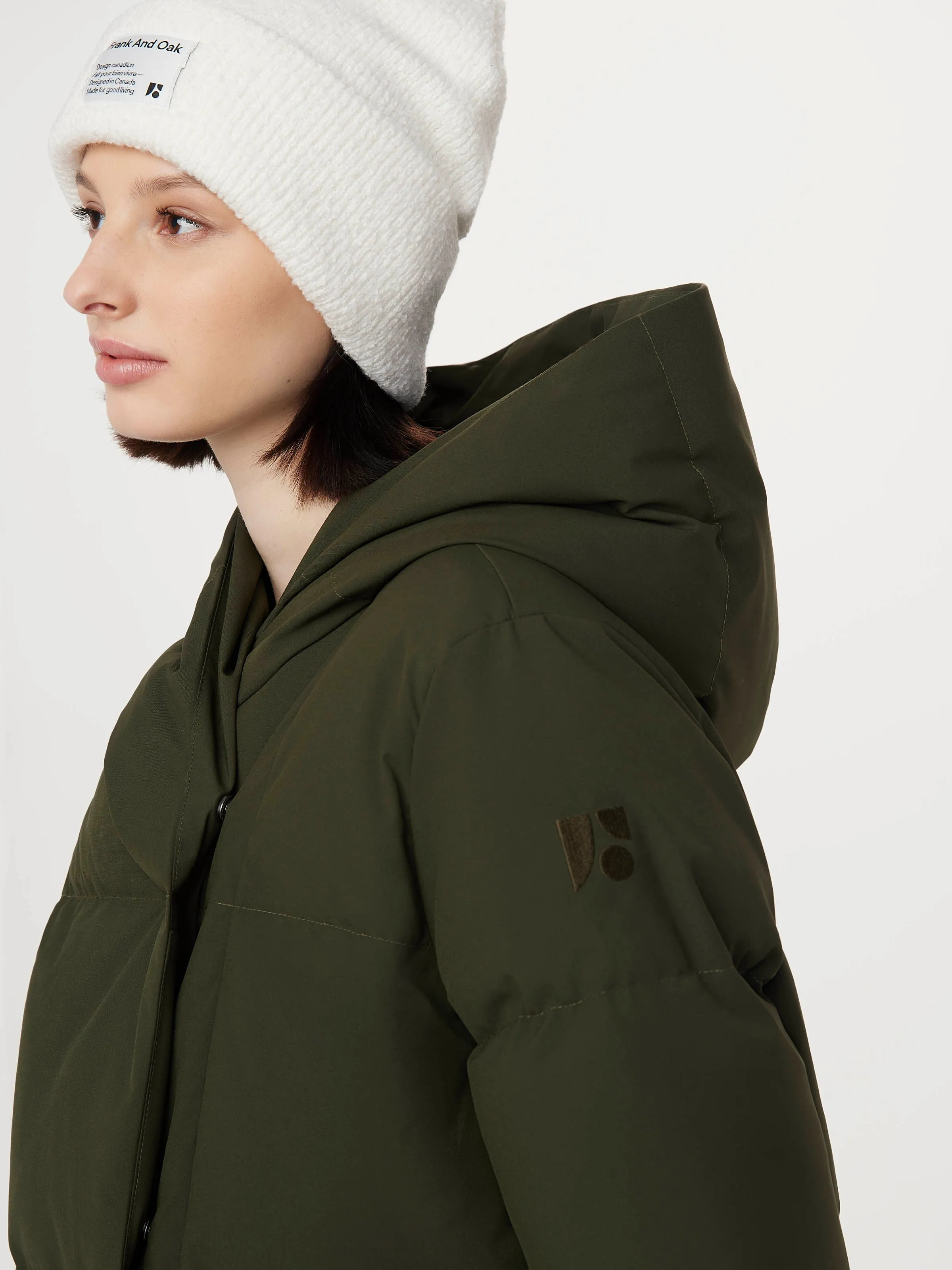 The Hygge Puffer Coat in Rosin sold by Frank & Oak product image thumbnail 2
