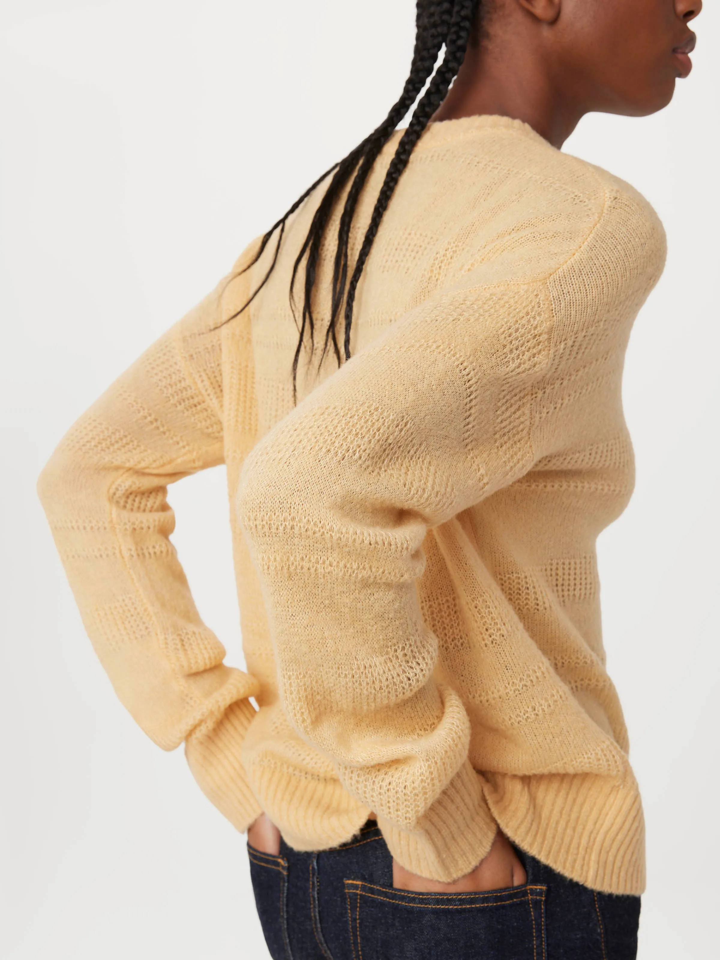 The Openwork Crewneck Sweater in Sandy Beige sold by Frank & Oak product image thumbnail 2