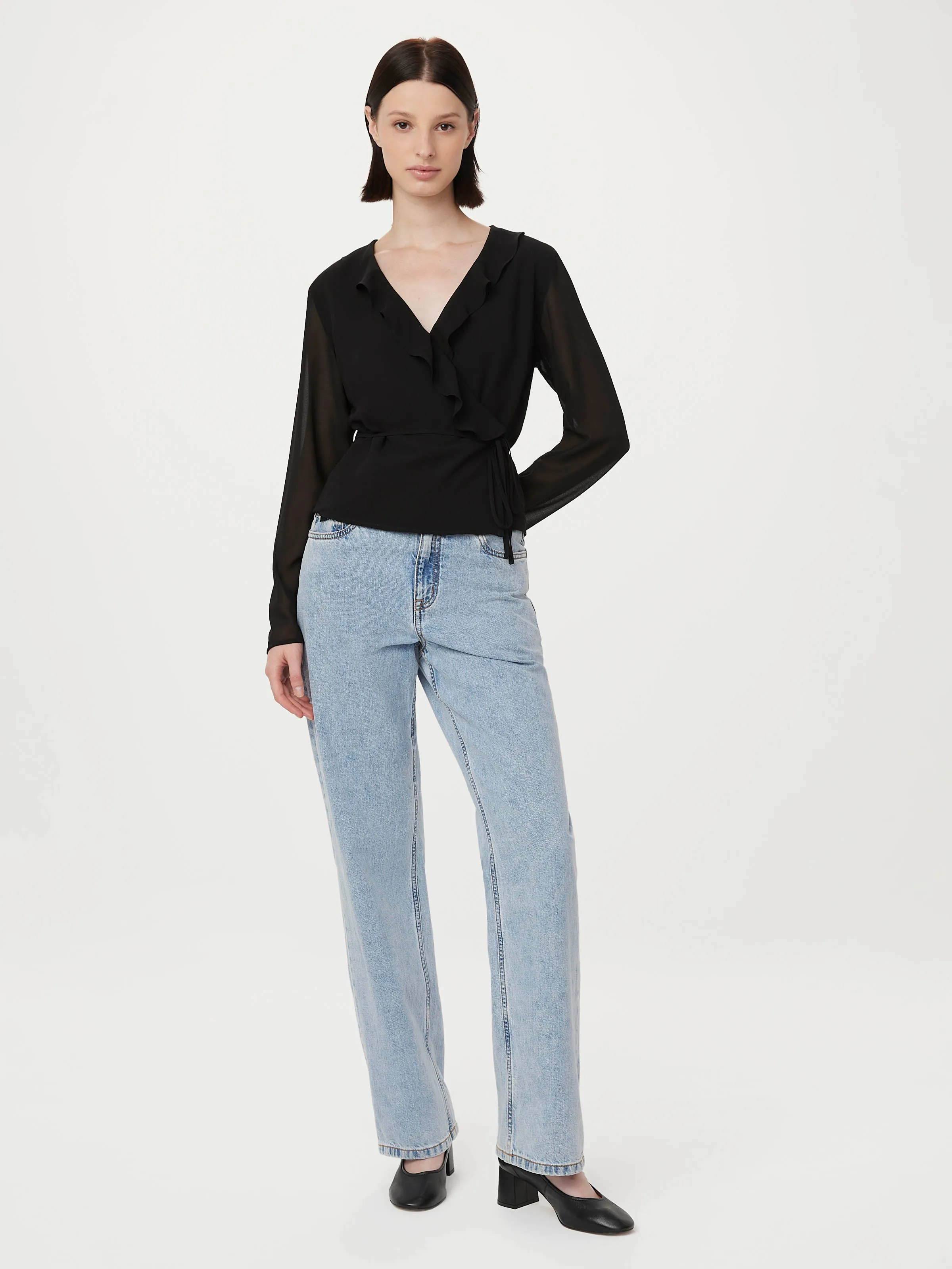 The Crossover Blouse in Black sold by Frank & Oak
