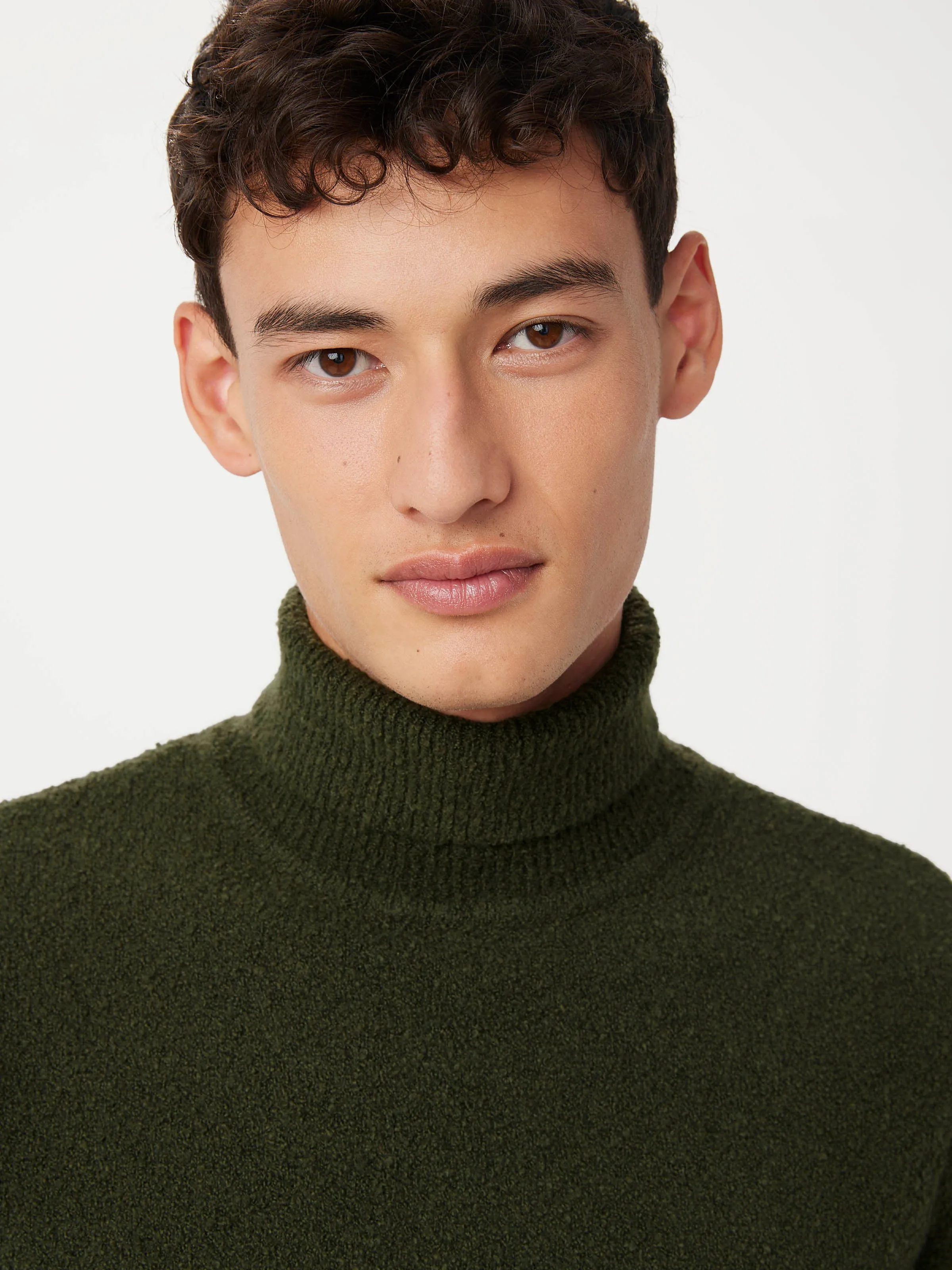 The Seawool® Boucle Turtleneck in Dark Green sold by Frank & Oak product image thumbnail 3