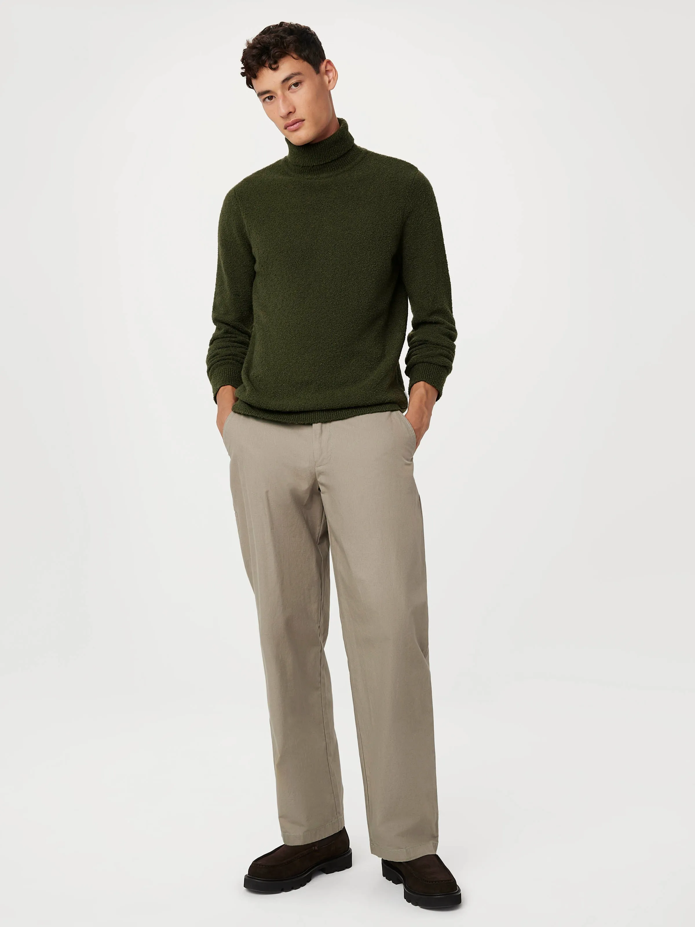 The Seawool® Boucle Turtleneck in Dark Green sold by Frank & Oak product image thumbnail 2