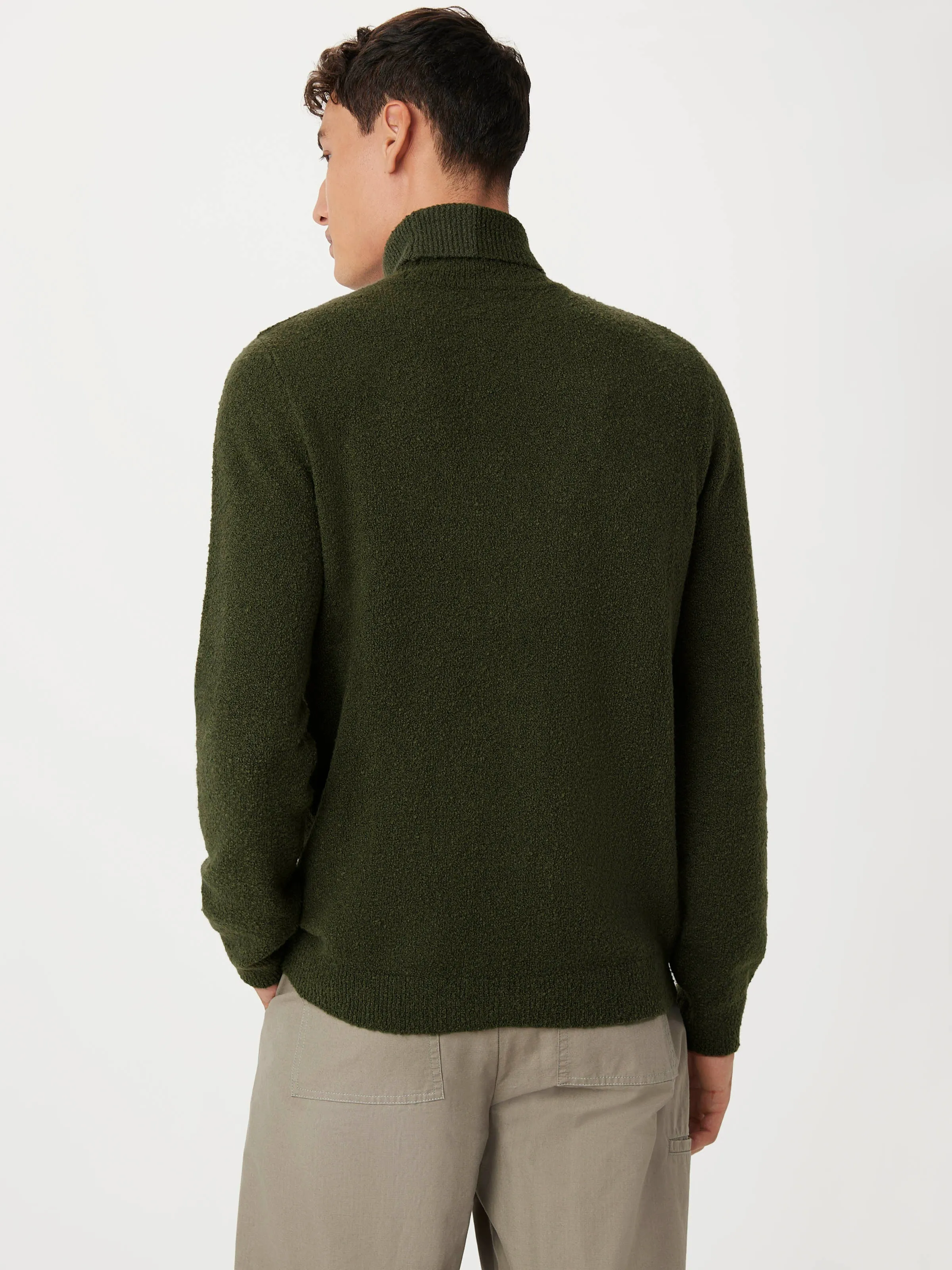 The Seawool® Boucle Turtleneck in Dark Green sold by Frank & Oak product image thumbnail 4
