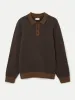 The Yak Wool Polo Sweater in Mustang Brown sold by Frank & Oak