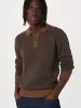 The Yak Wool Polo Sweater in Mustang Brown sold by Frank & Oak