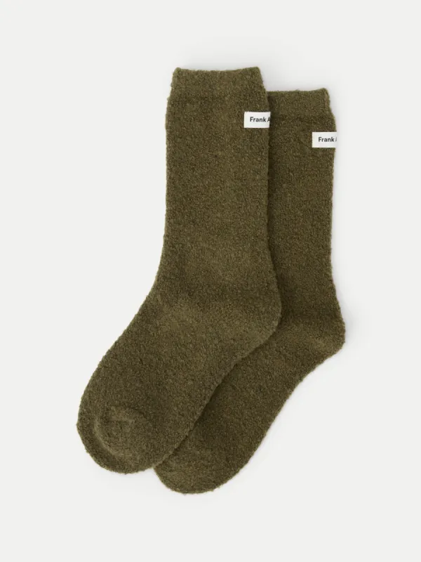 The Seawool® Socks in Dark Olive sold by Frank & Oak