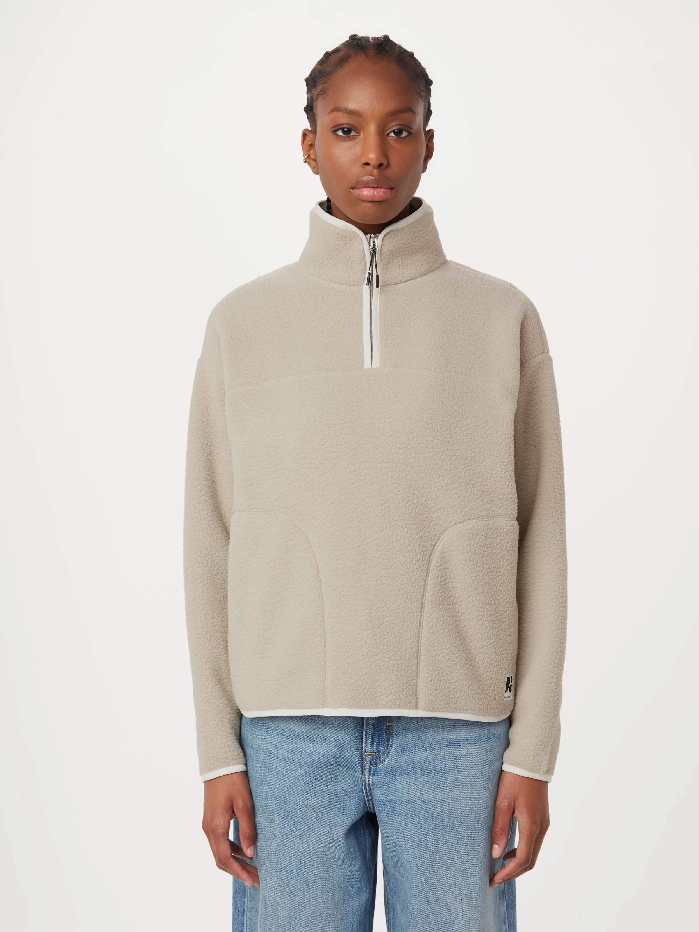 The Axis Polar Fleece Half Zip in Light Greige sold by Frank & Oak product image thumbnail 3