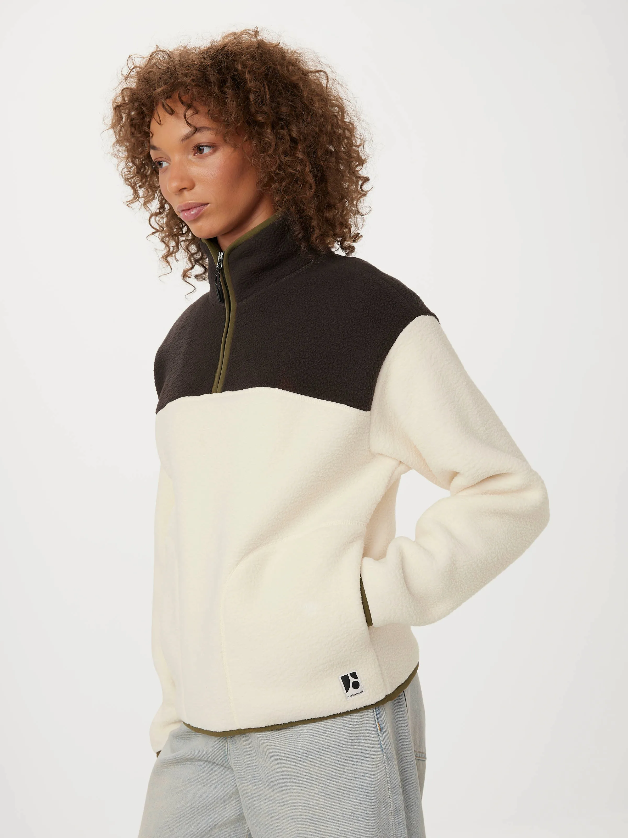 The Axis Polar Fleece Half Zip in Cloud sold by Frank & Oak product image thumbnail 3