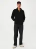 The Axis Polar Fleece Half Zip in Black sold by Frank & Oak