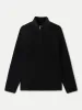 The Axis Polar Fleece Half Zip in Black sold by Frank & Oak