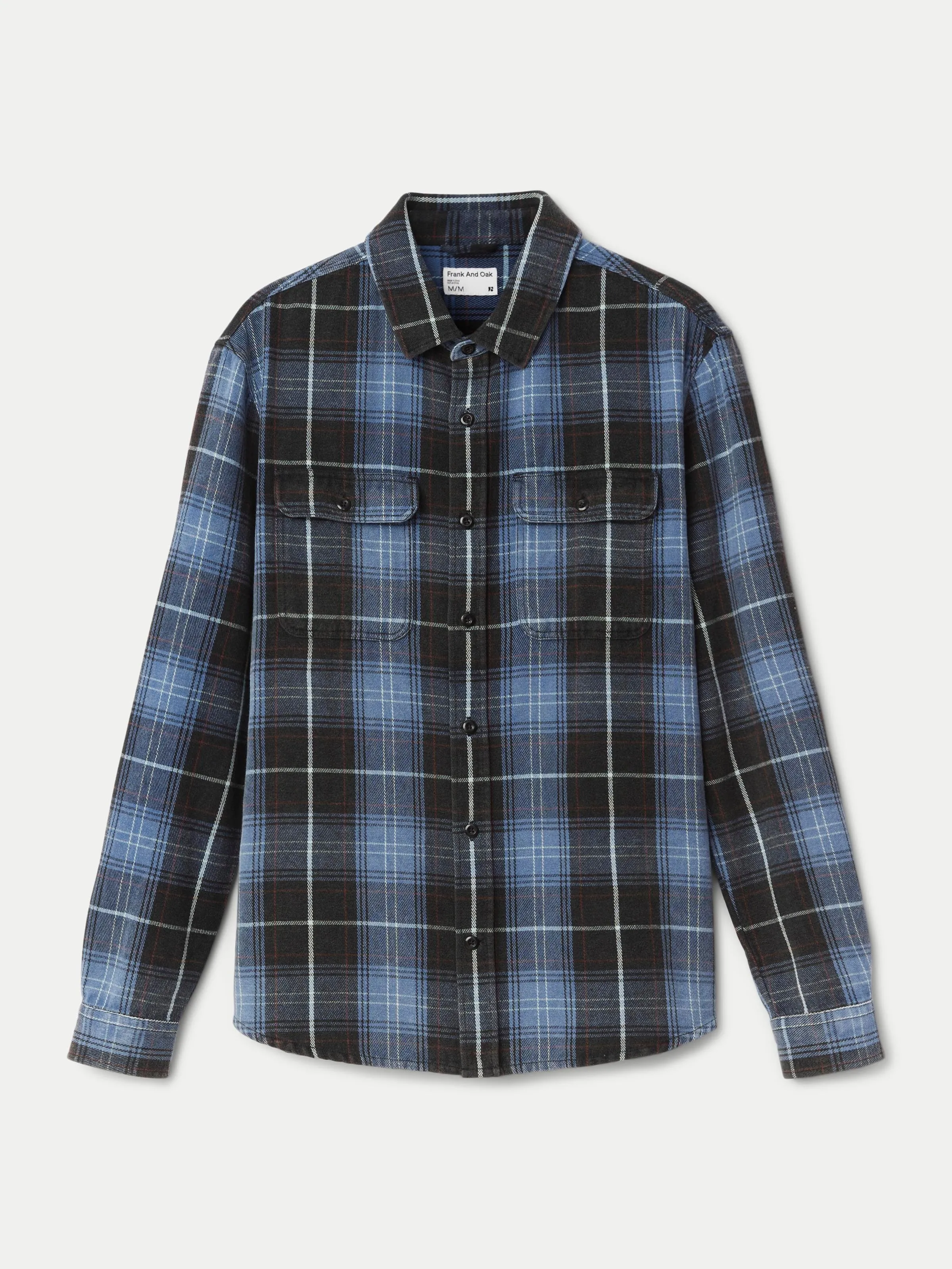 The Check Flannel Shirt in Sapphire Blue sold by Frank & Oak product image thumbnail 3