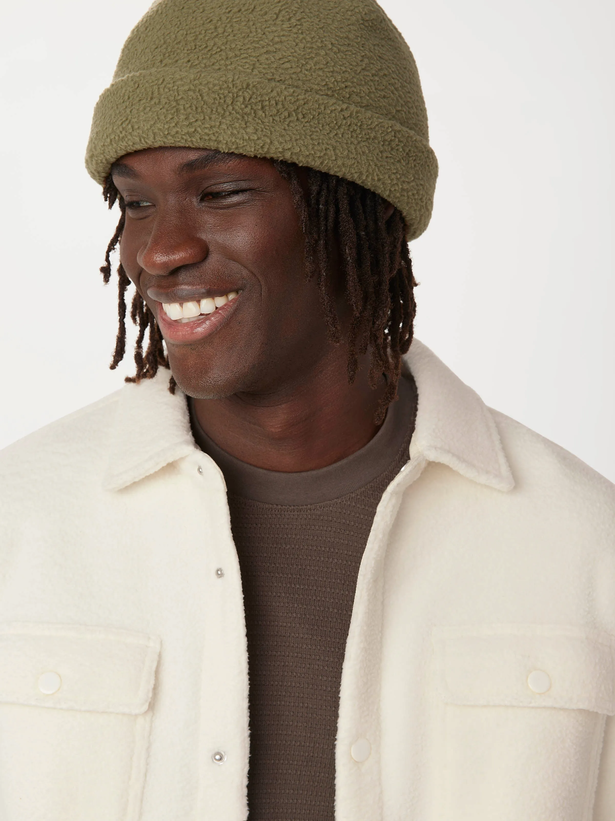 The Tundra Polar Fleece Overshirt in Cloud sold by Frank & Oak product image thumbnail 3