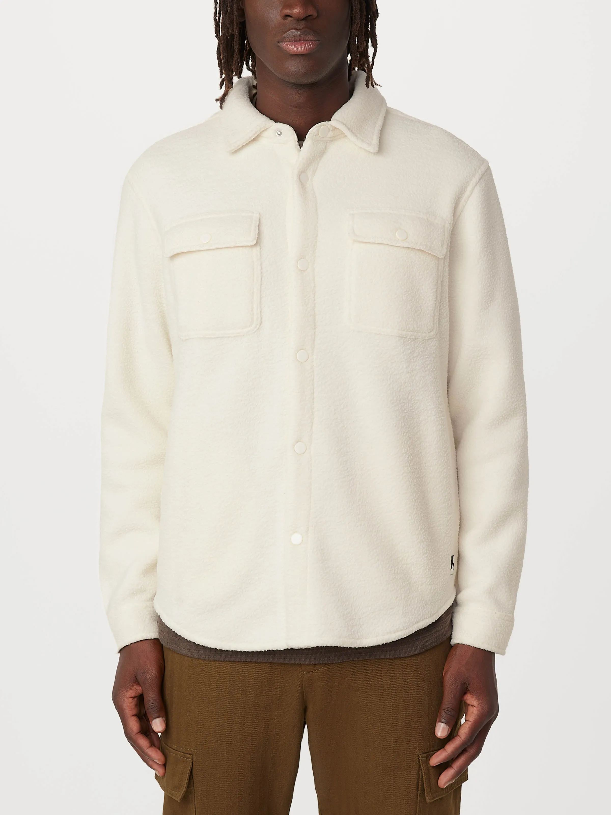The Tundra Polar Fleece Overshirt in Cloud sold by Frank & Oak product image thumbnail 4