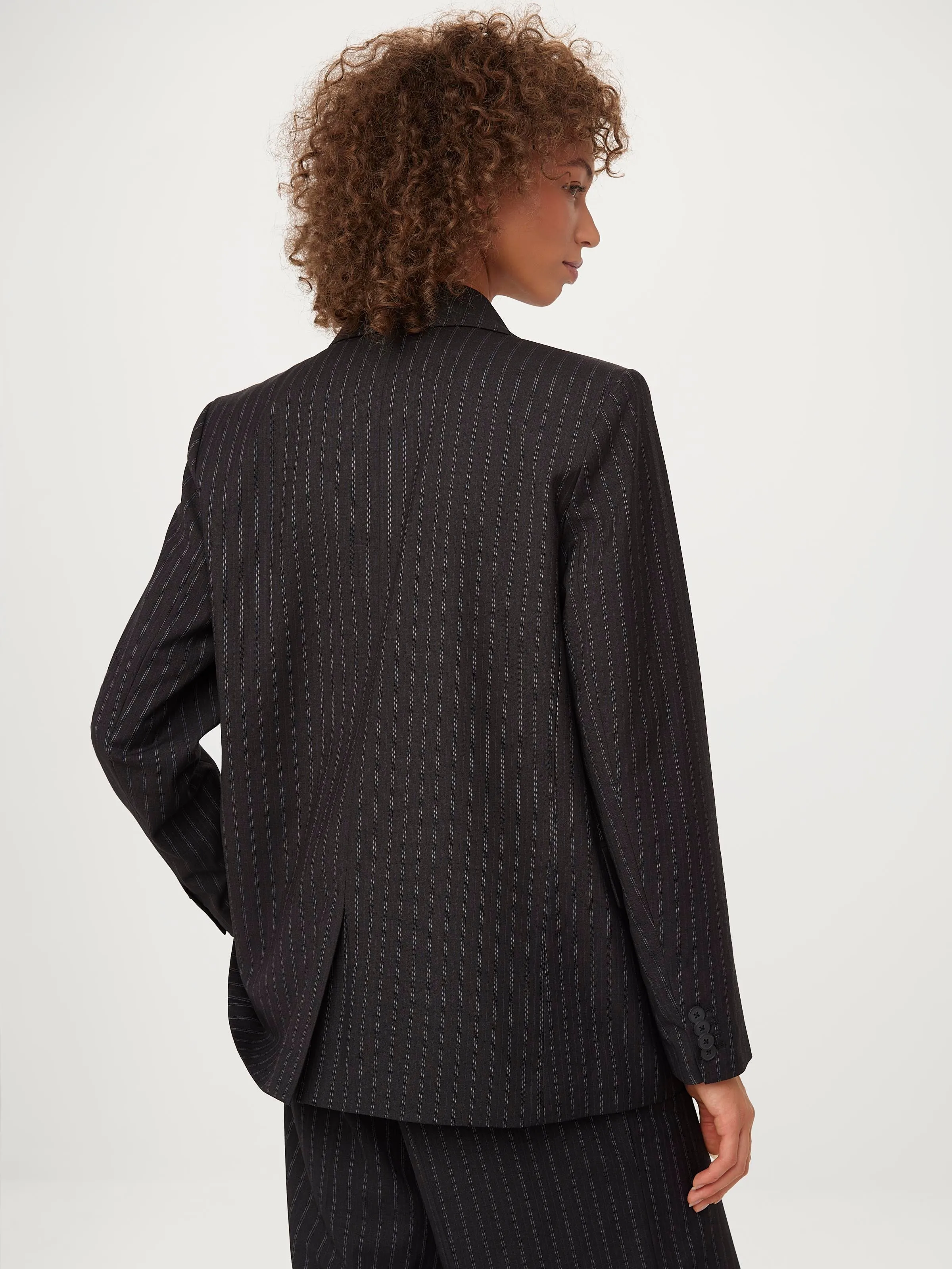 The Striped 2-Button Blazer in Charcoal Grey sold by Frank & Oak product image thumbnail 4