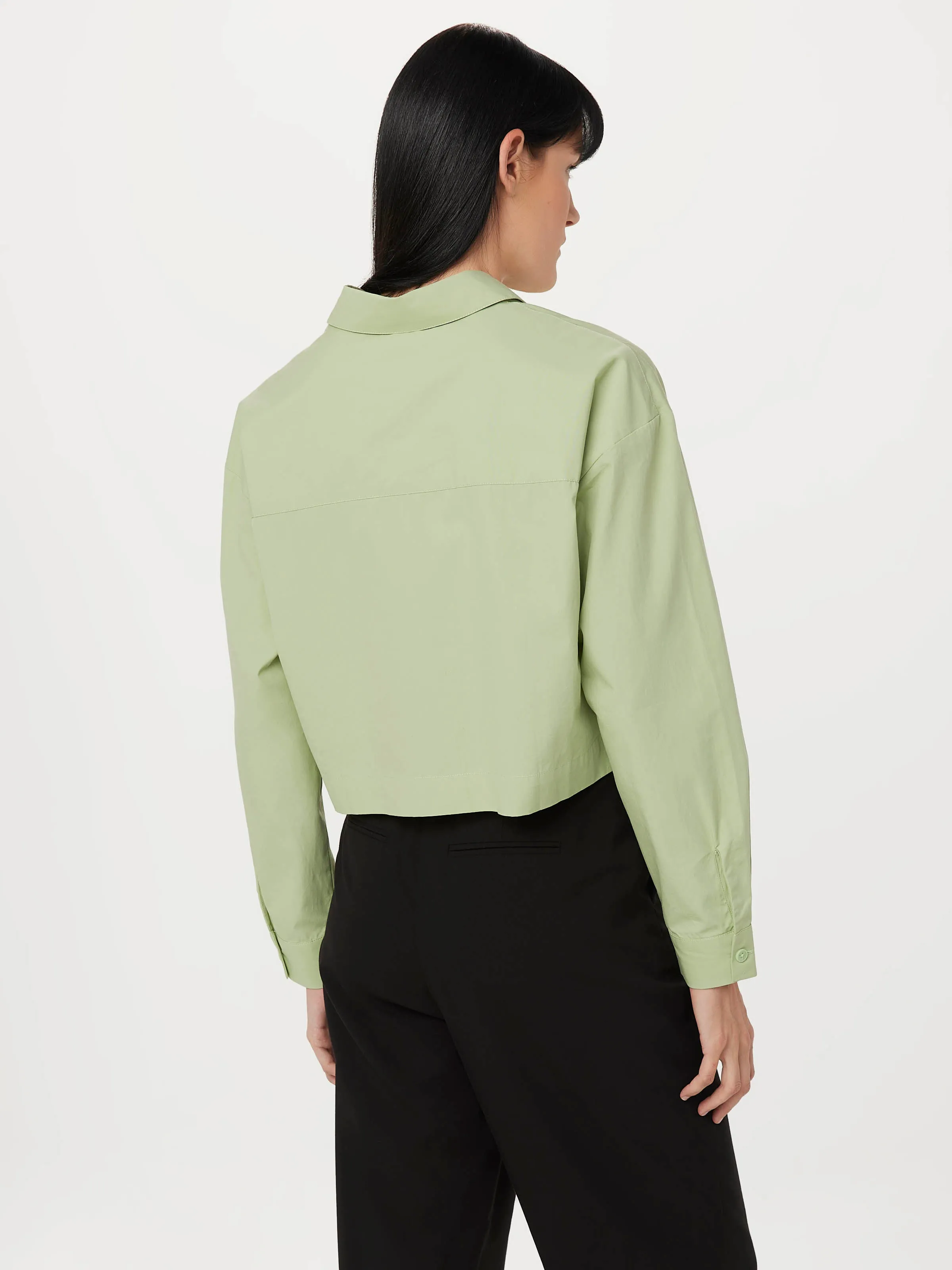 The Cropped Poplin Shirt in Jade Green sold by Frank & Oak product image thumbnail 3
