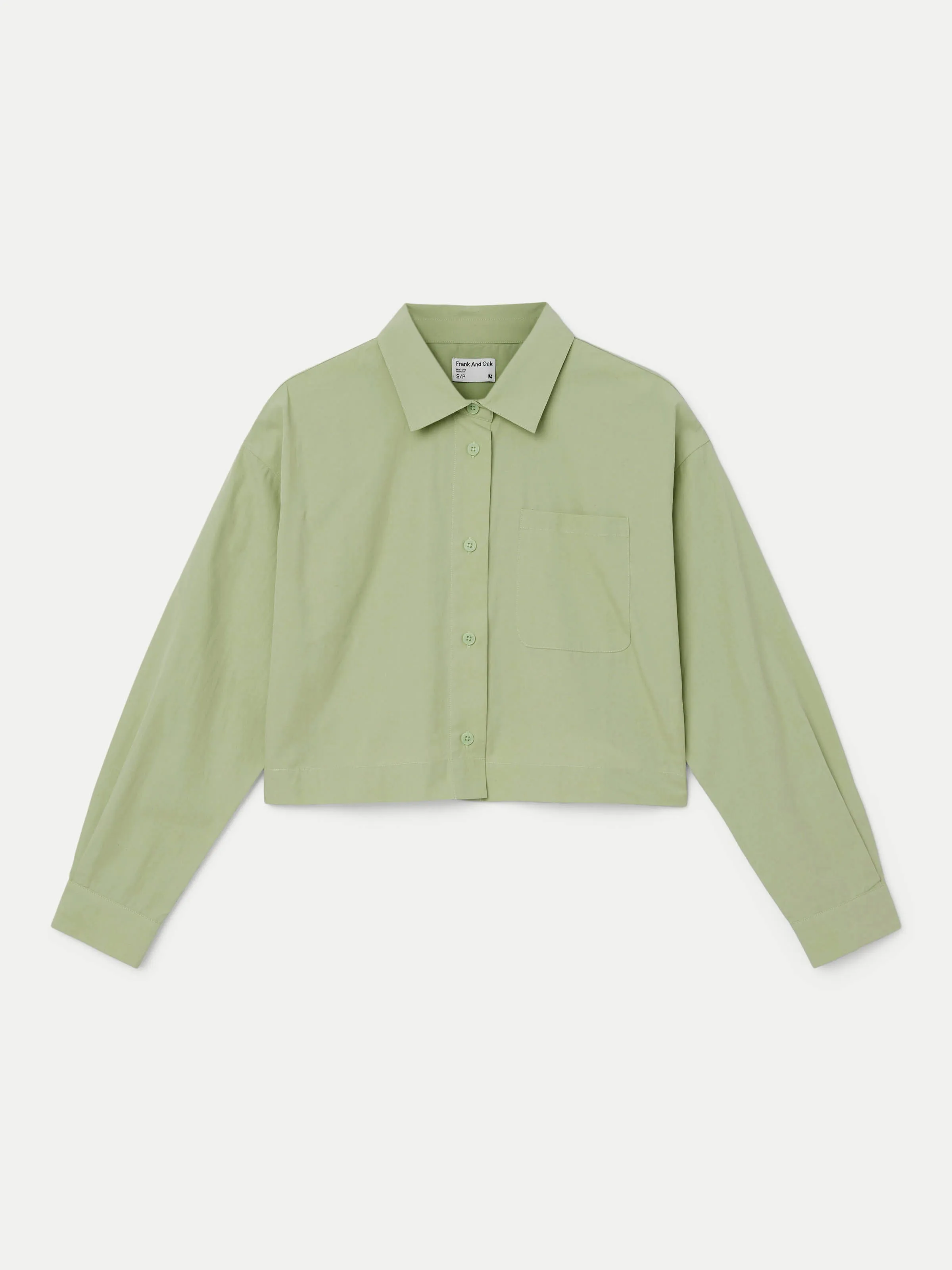 The Cropped Poplin Shirt in Jade Green sold by Frank & Oak product image thumbnail 5