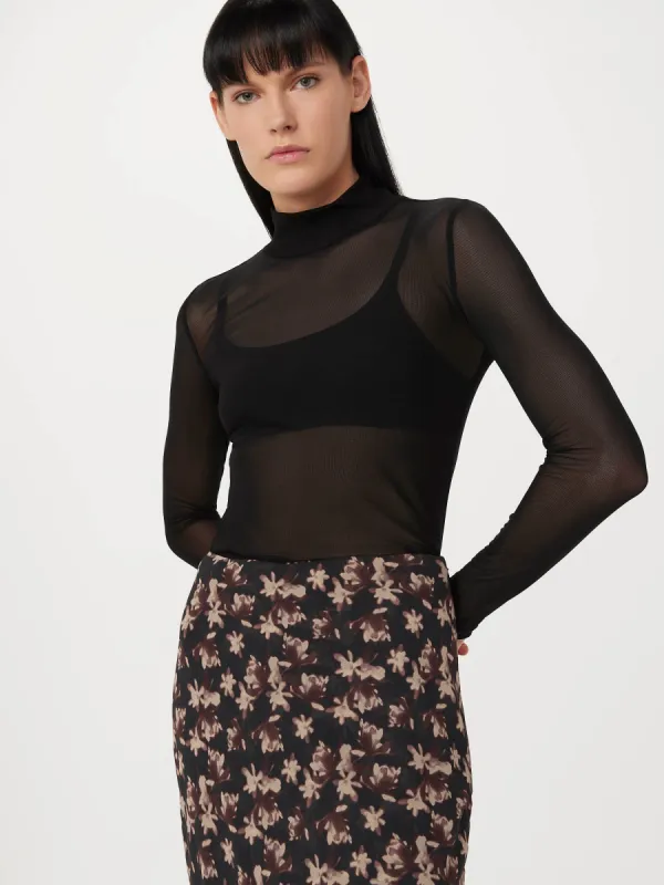 The Long Sleeve Mock Neck in Black sold by Frank & Oak