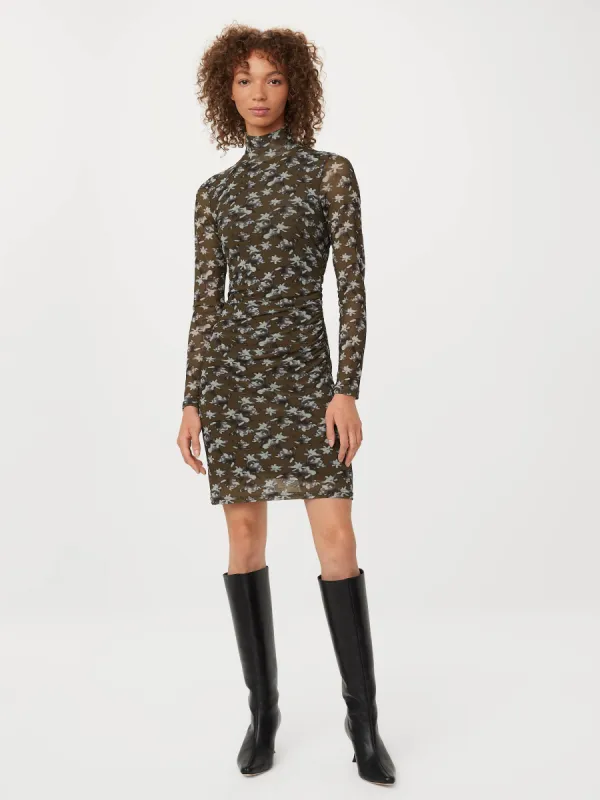 The Mock Neck Mini Dress in Dark Olive sold by Frank & Oak