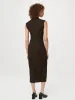 The Textured Midi Dress in Dark Chocolate sold by Frank & Oak