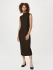 The Textured Midi Dress in Dark Chocolate sold by Frank & Oak