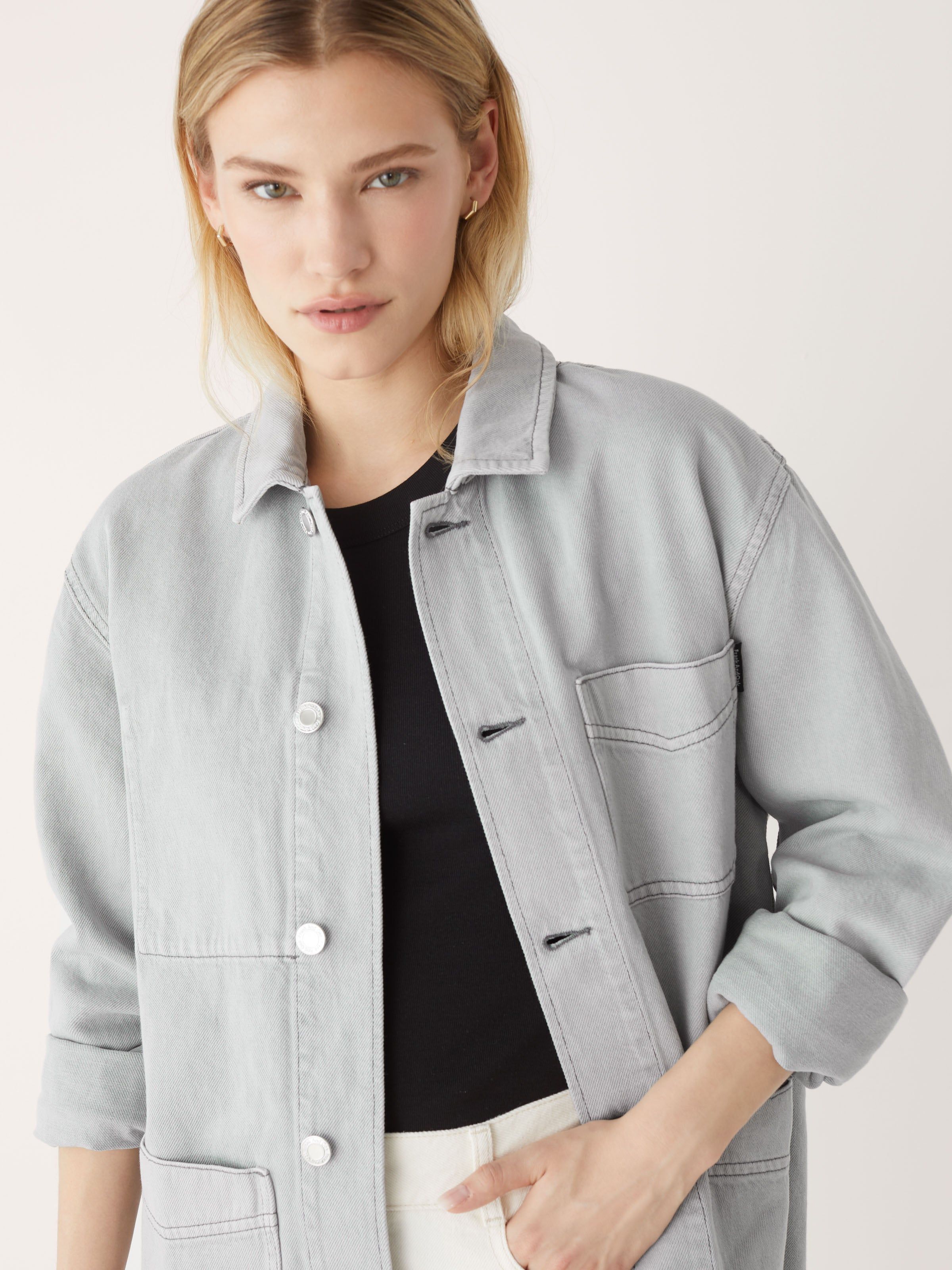 The Cottonized Hemp Overshirt in Grey Cloud sold by Frank & Oak product image thumbnail 6