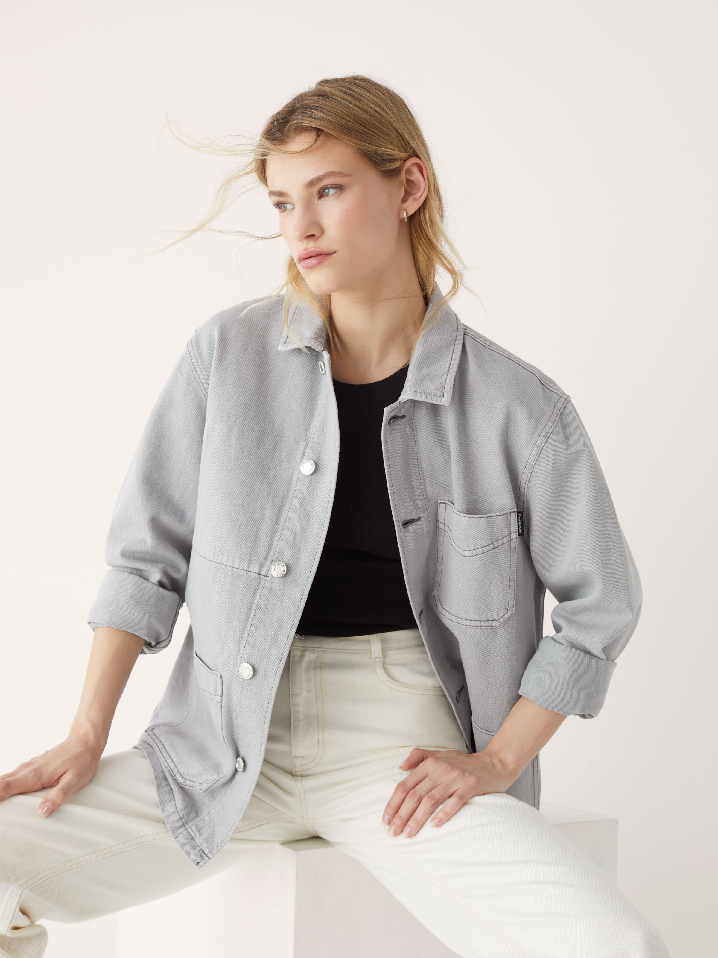 The Cottonized Hemp Overshirt in Grey Cloud sold by Frank & Oak product image thumbnail 2