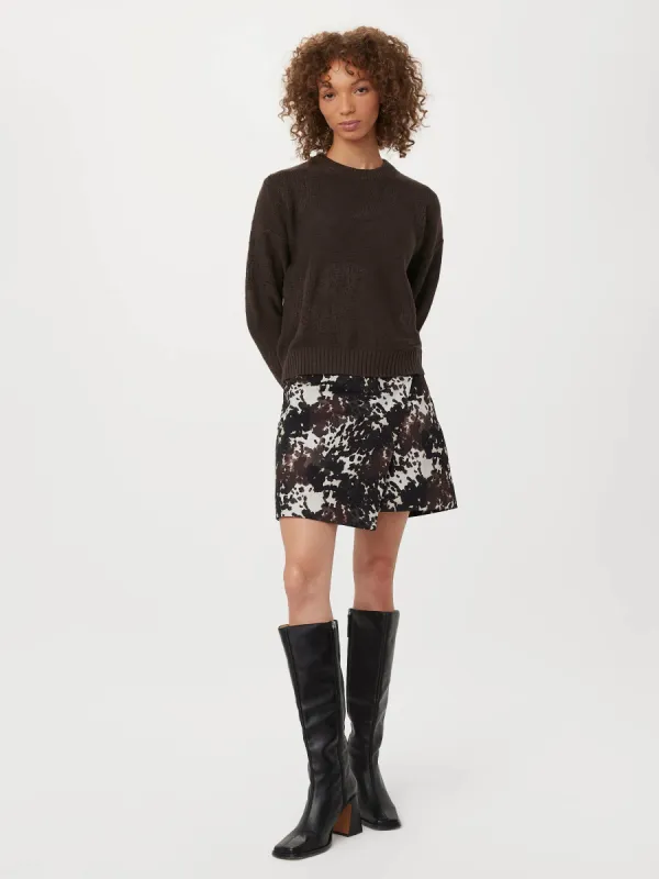 The Floral Jacquard Sweater in Dark Chocolate sold by Frank & Oak