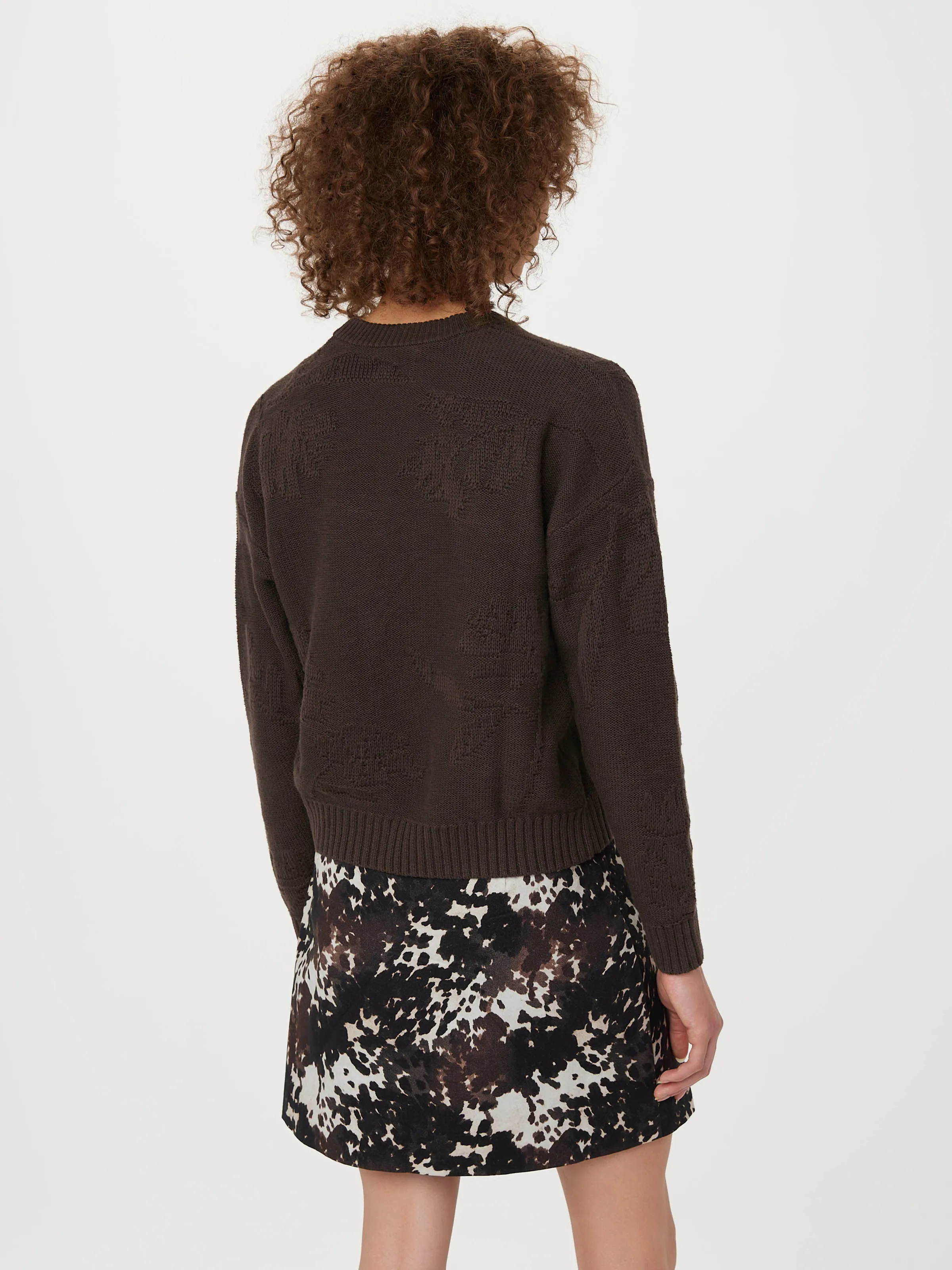 The Floral Jacquard Sweater in Dark Chocolate sold by Frank & Oak product image thumbnail 3