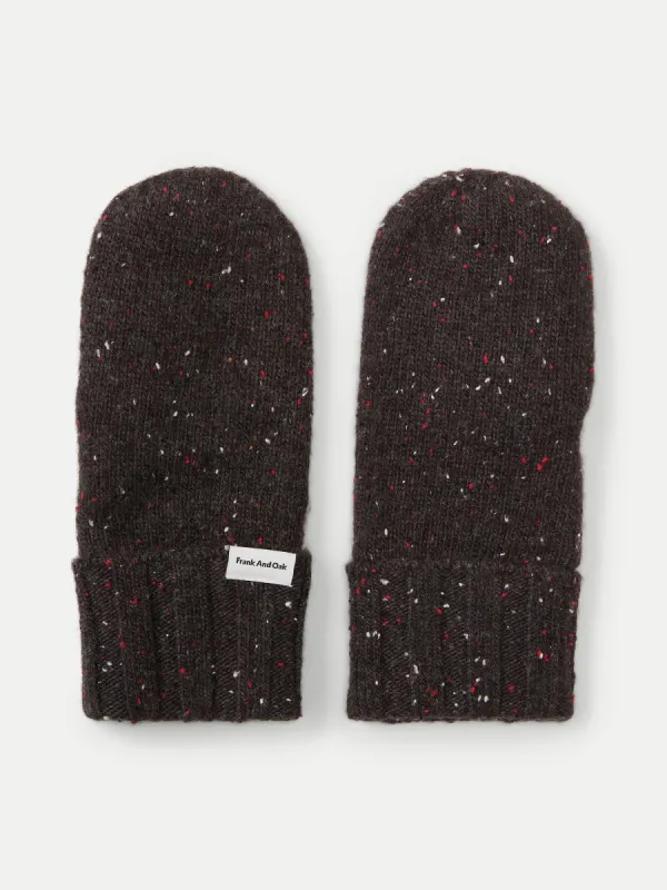 The Donegal Wool Mittens in Maroon sold by Frank & Oak