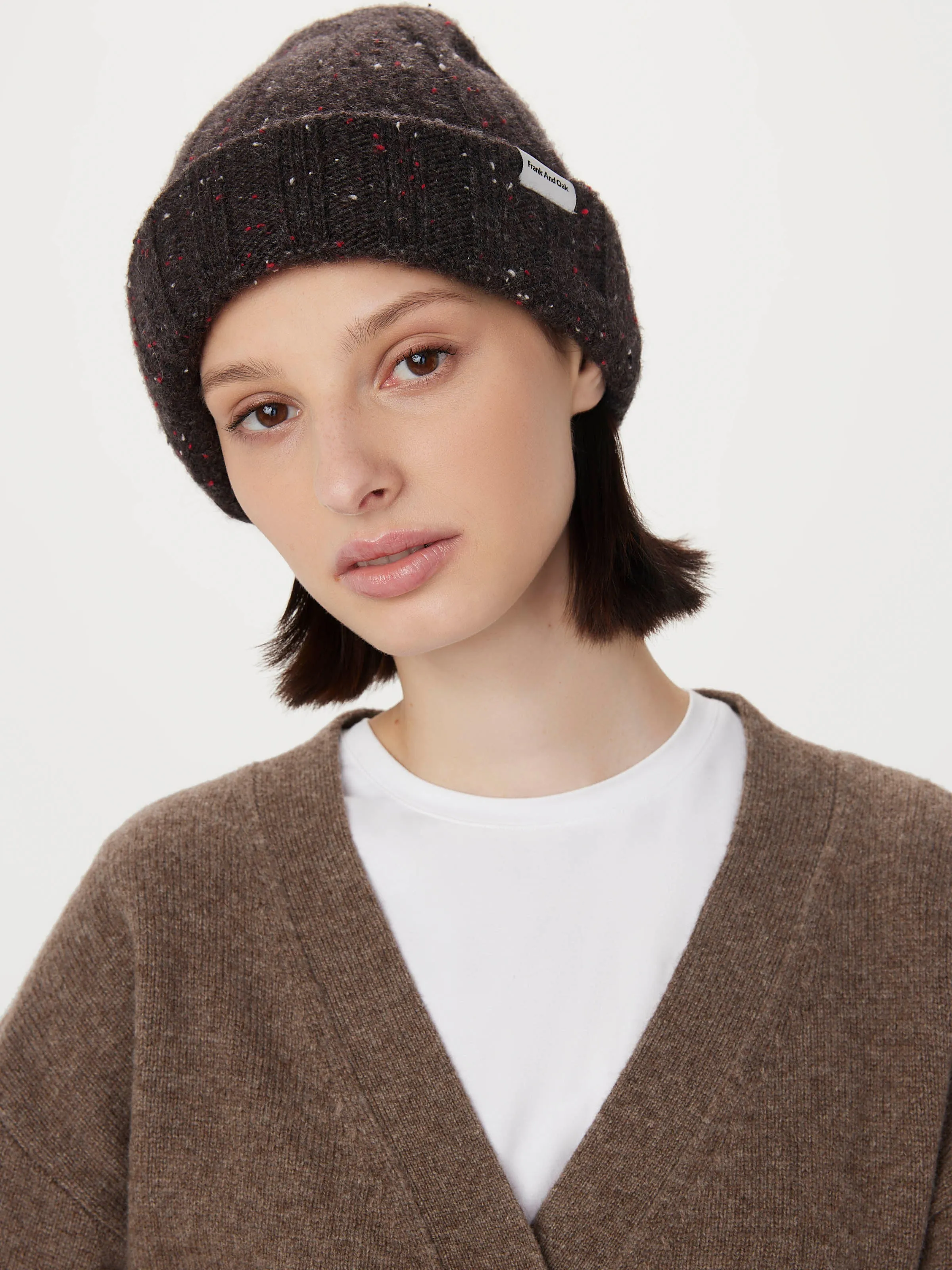 The Donegal Wool Beanie in Maroon sold by Frank & Oak product image thumbnail 3