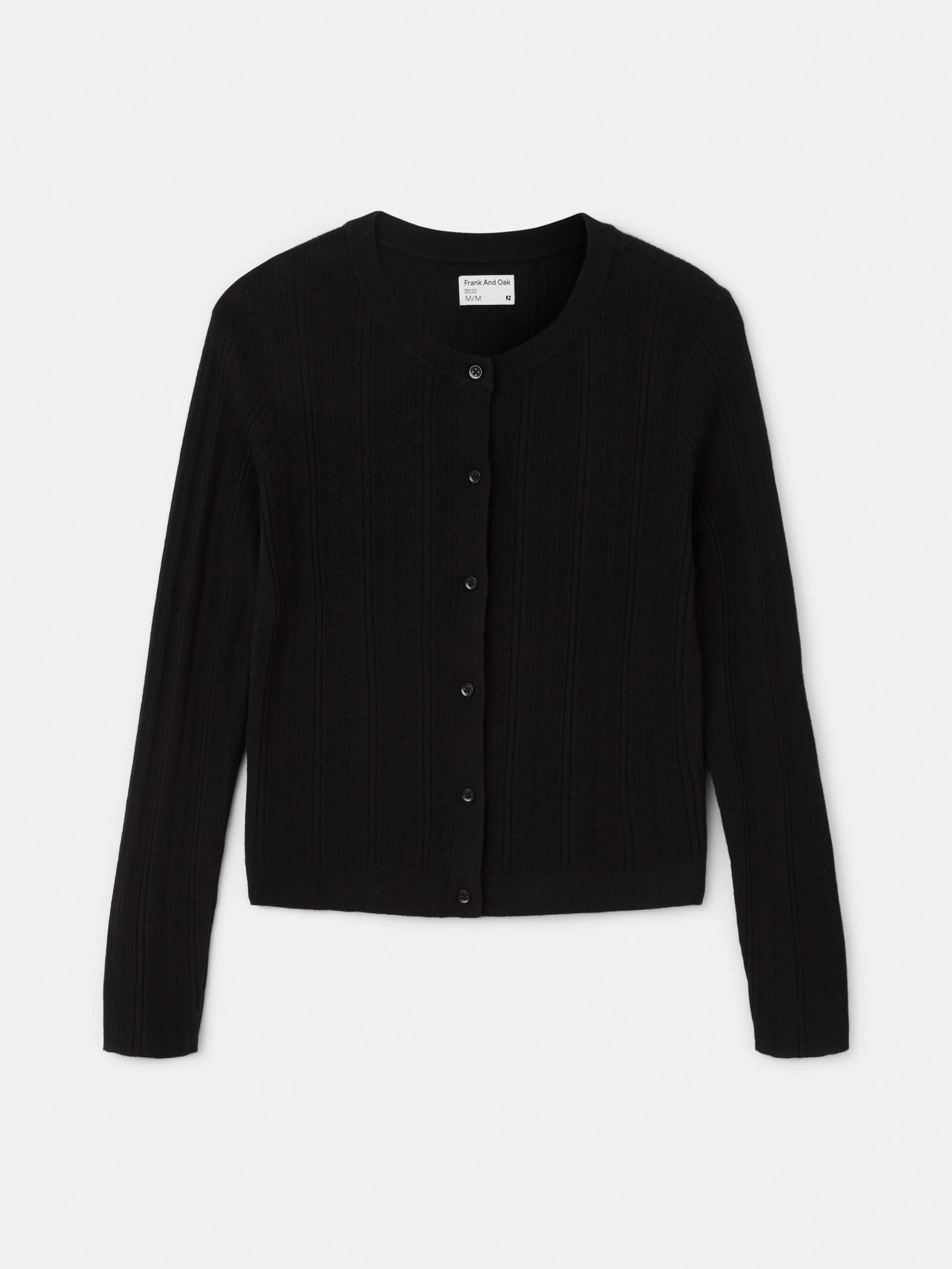 The Merino Wool Fitted Cardigan in Black sold by Frank & Oak product image thumbnail 4