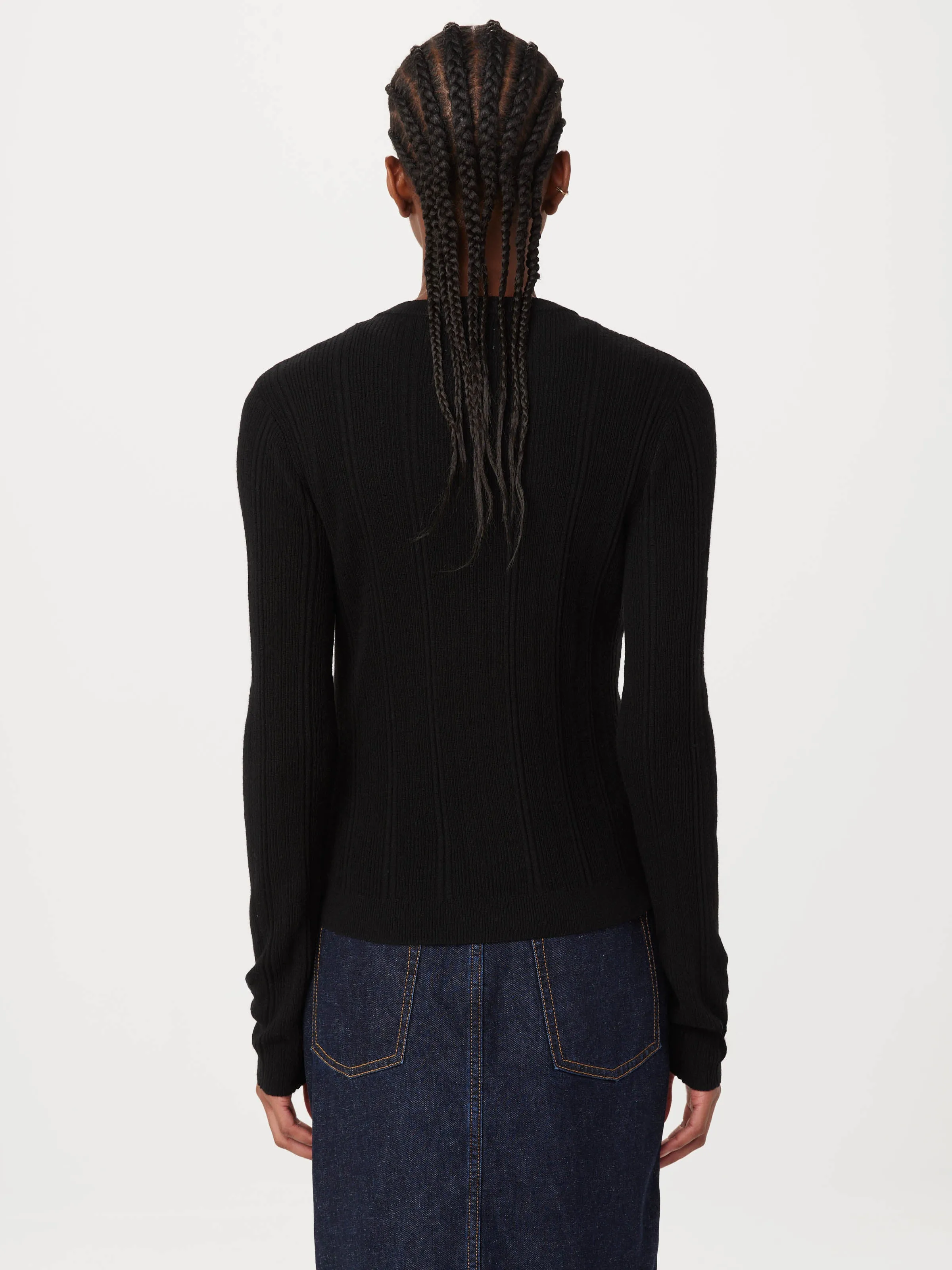 The Merino Wool Fitted Cardigan in Black sold by Frank & Oak product image thumbnail 3
