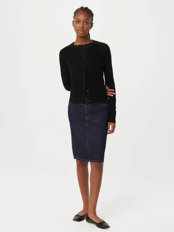 The Merino Wool Fitted Cardigan in Black sold by Frank & Oak