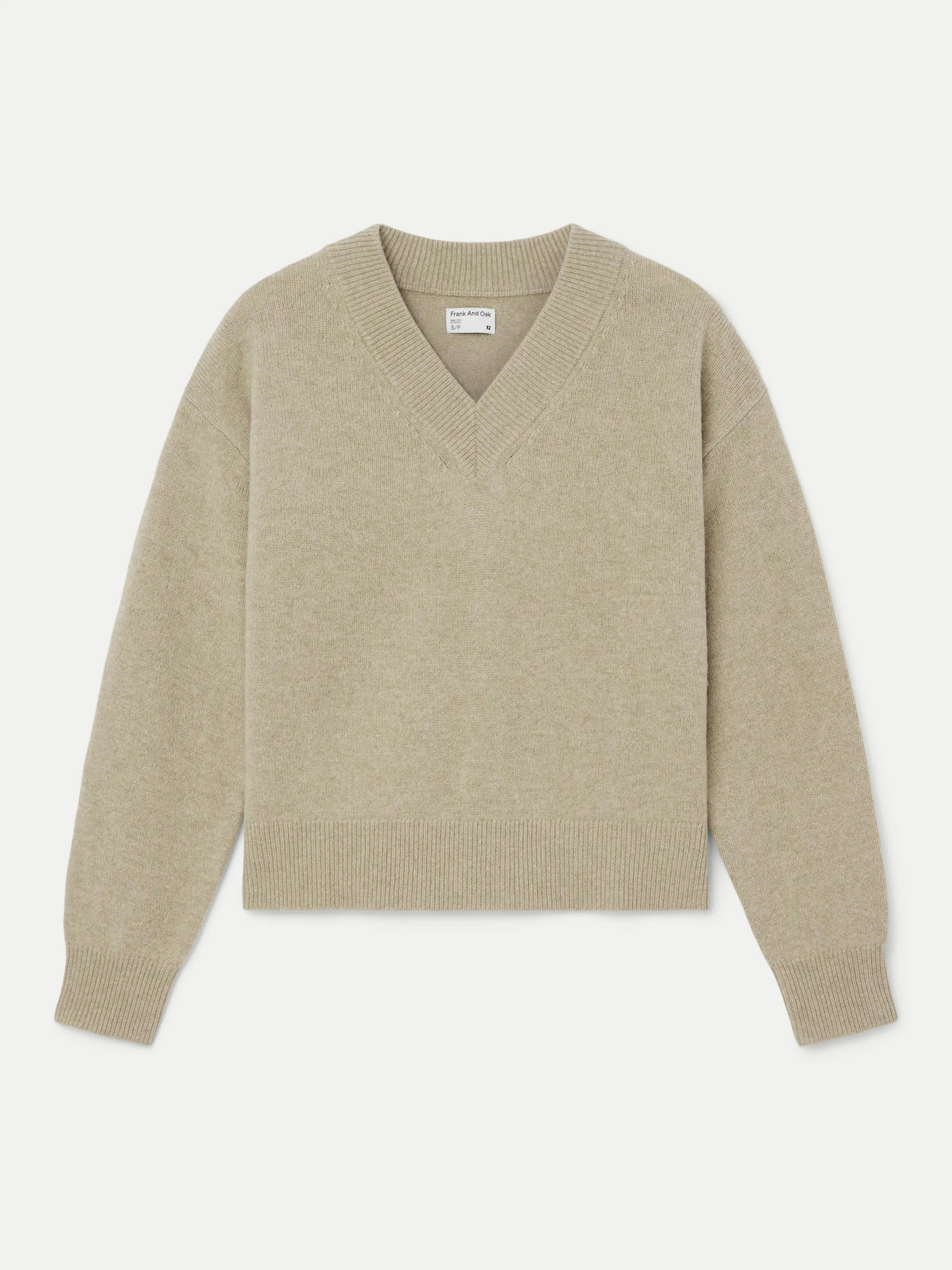 The Yak Wool V Neck Sweater in Fog sold by Frank & Oak product image thumbnail 5