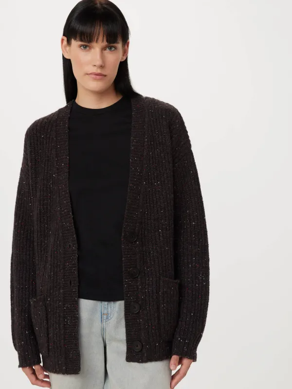 The Comfort Donegal Cardigan in Maroon sold by Frank & Oak
