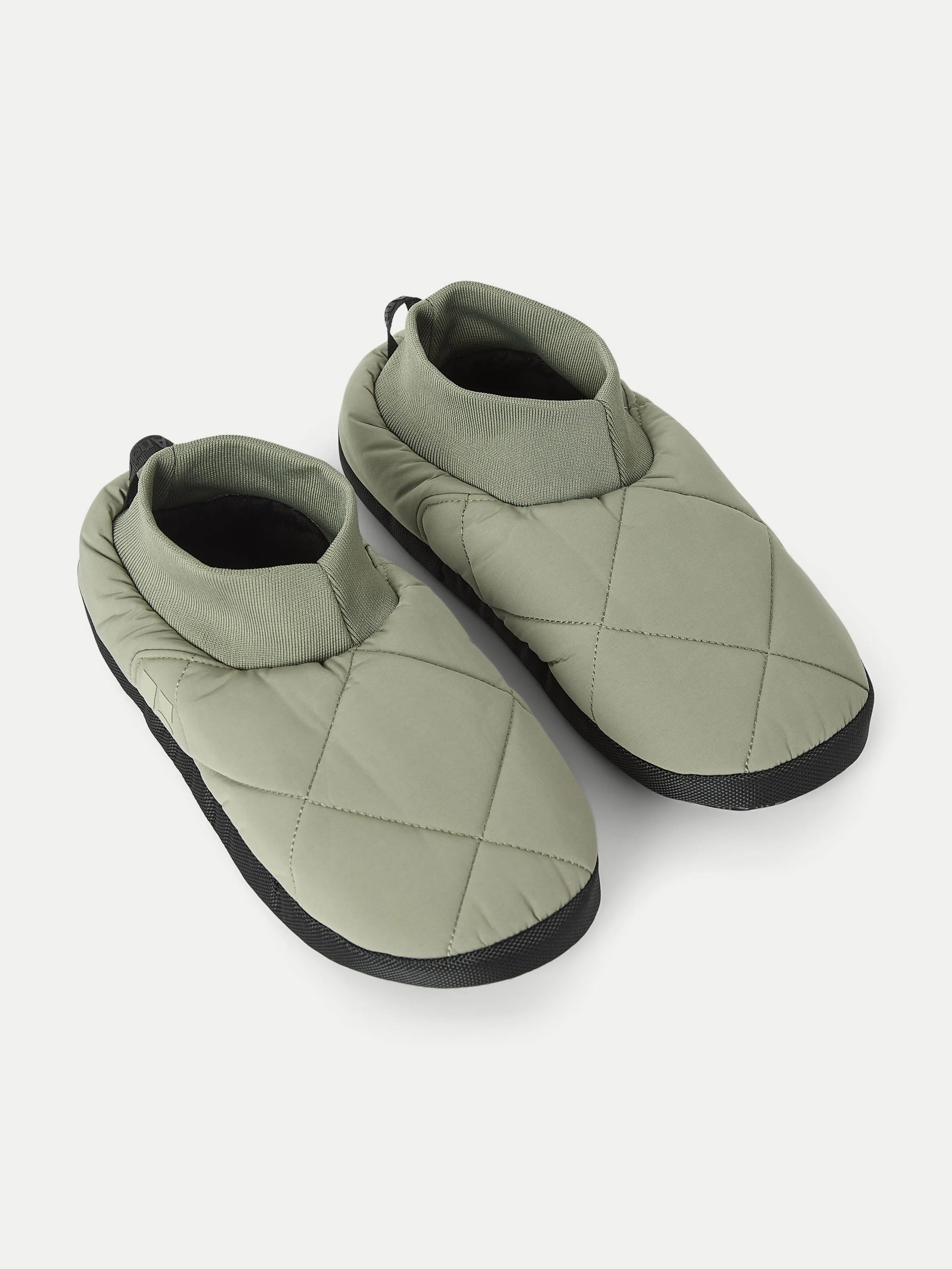 The Skyline Slippers in Vetiver Green sold by Frank & Oak