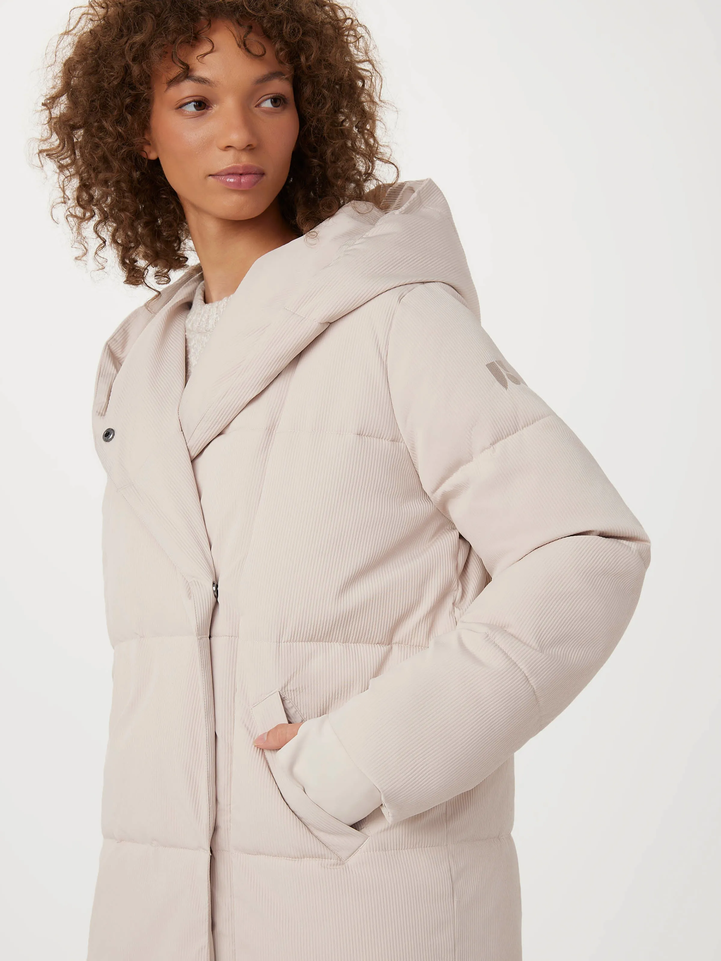 The Ribbed Hygge Puffer Coat in Grey Morn sold by Frank & Oak product image thumbnail 2