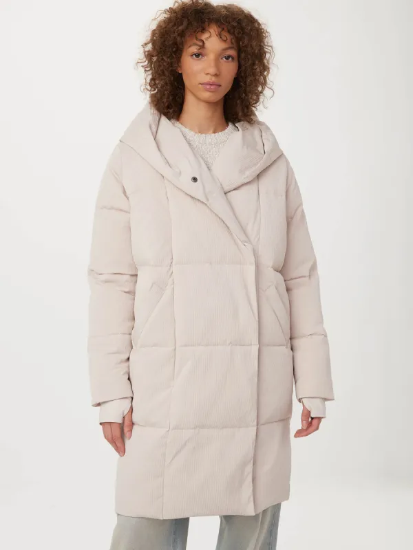 The Ribbed Hygge Puffer Coat in Grey Morn made by Frank & Oak