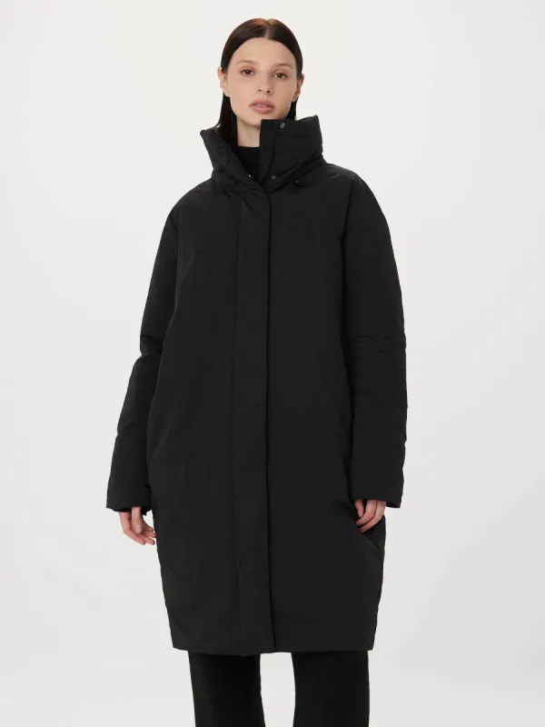 The Iceland Long Coat in Black sold by Frank & Oak