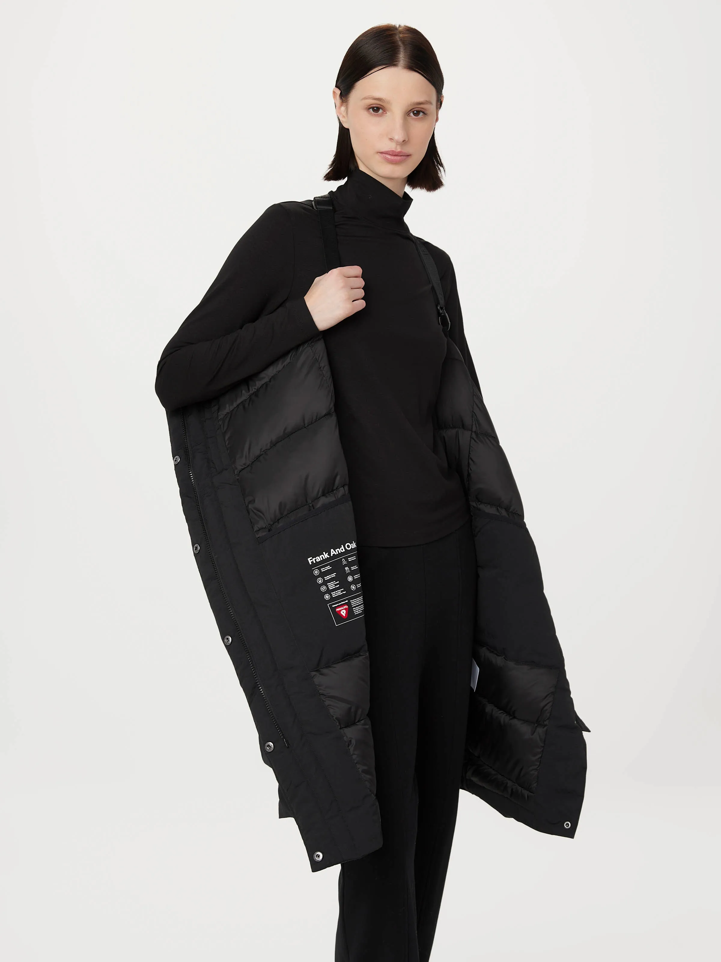 The Iceland Long Coat in Black sold by Frank & Oak product image thumbnail 5
