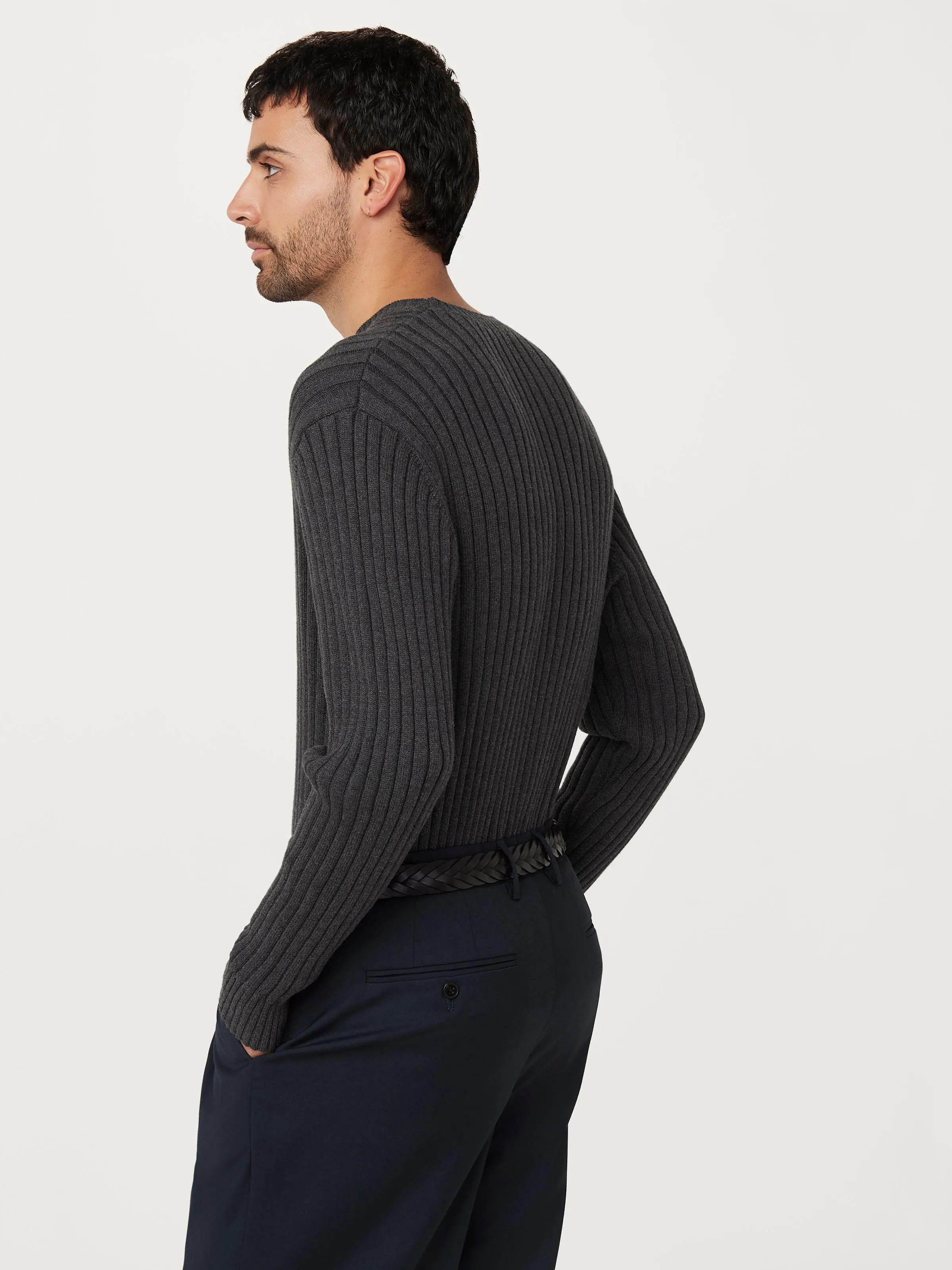 The Relaxed Ribbed Sweater in Grey Black sold by Frank & Oak product image thumbnail 3