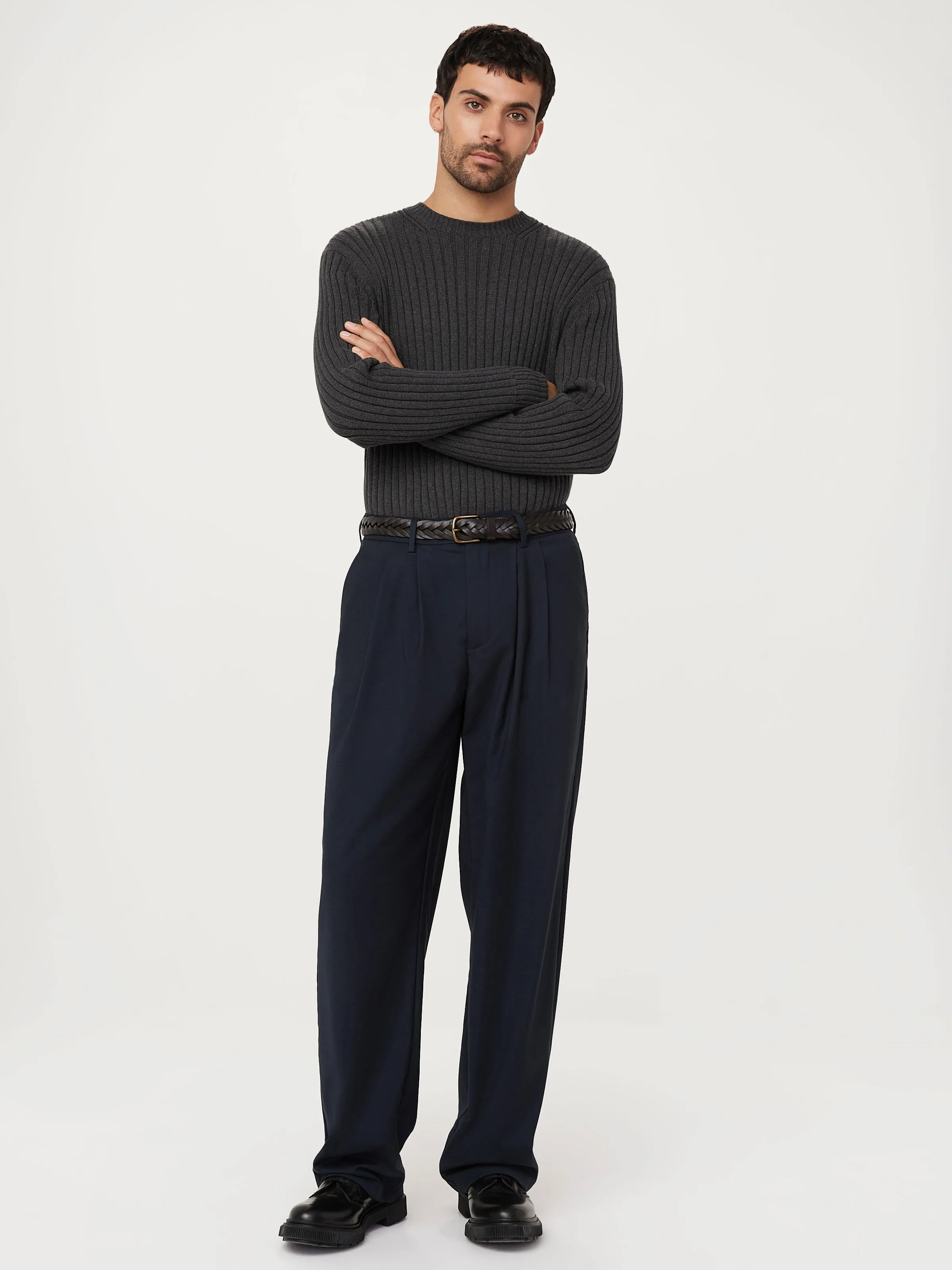 The Relaxed Ribbed Sweater in Grey Black sold by Frank & Oak product image thumbnail 2