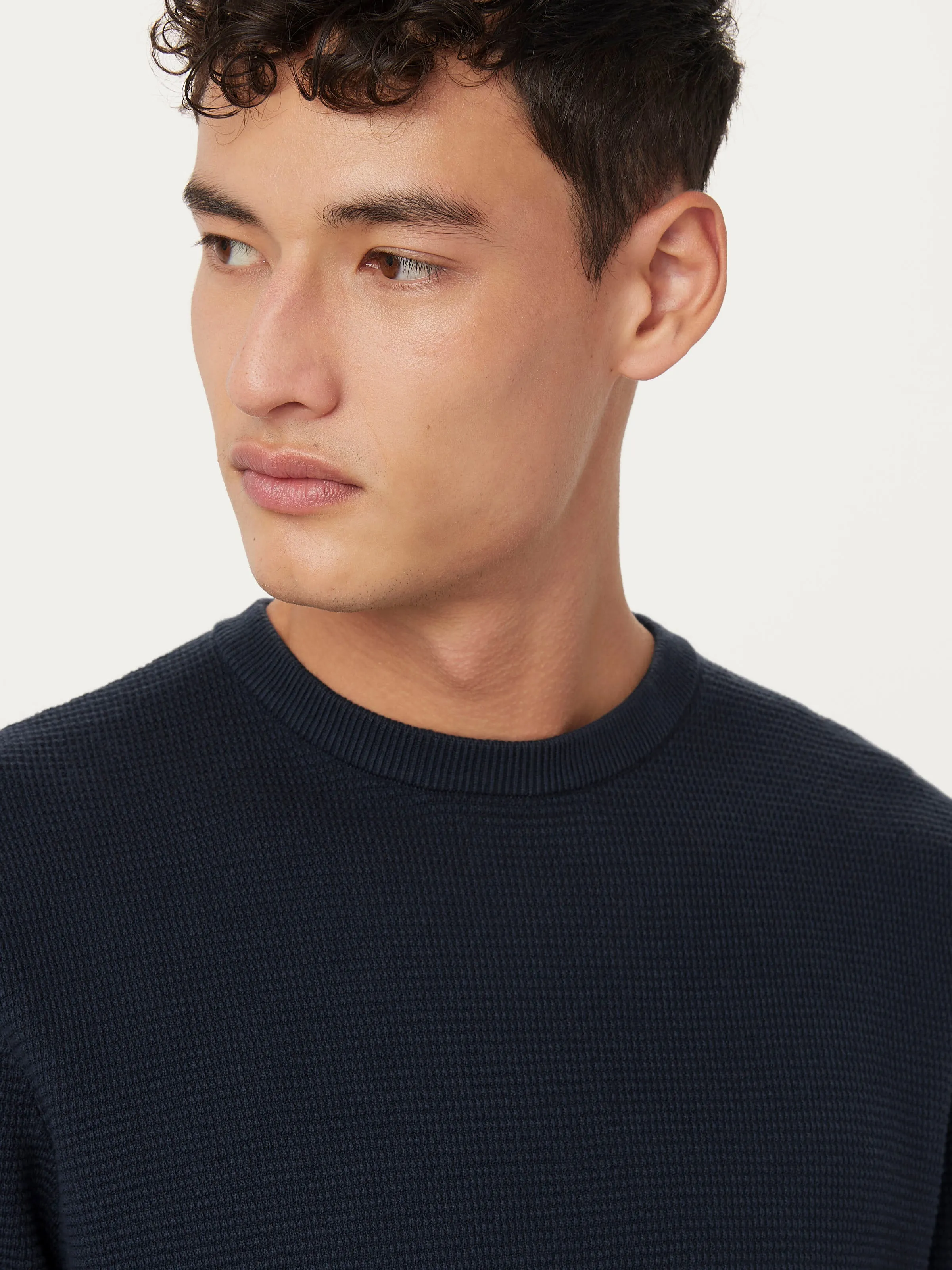 The Waffle Crewneck Sweater in Midnight Blue sold by Frank & Oak product image thumbnail 4