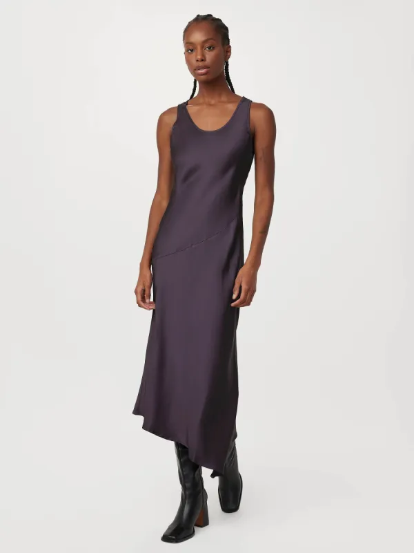 The Asymmetrical Slip Dress in Dark Purple sold by Frank & Oak
